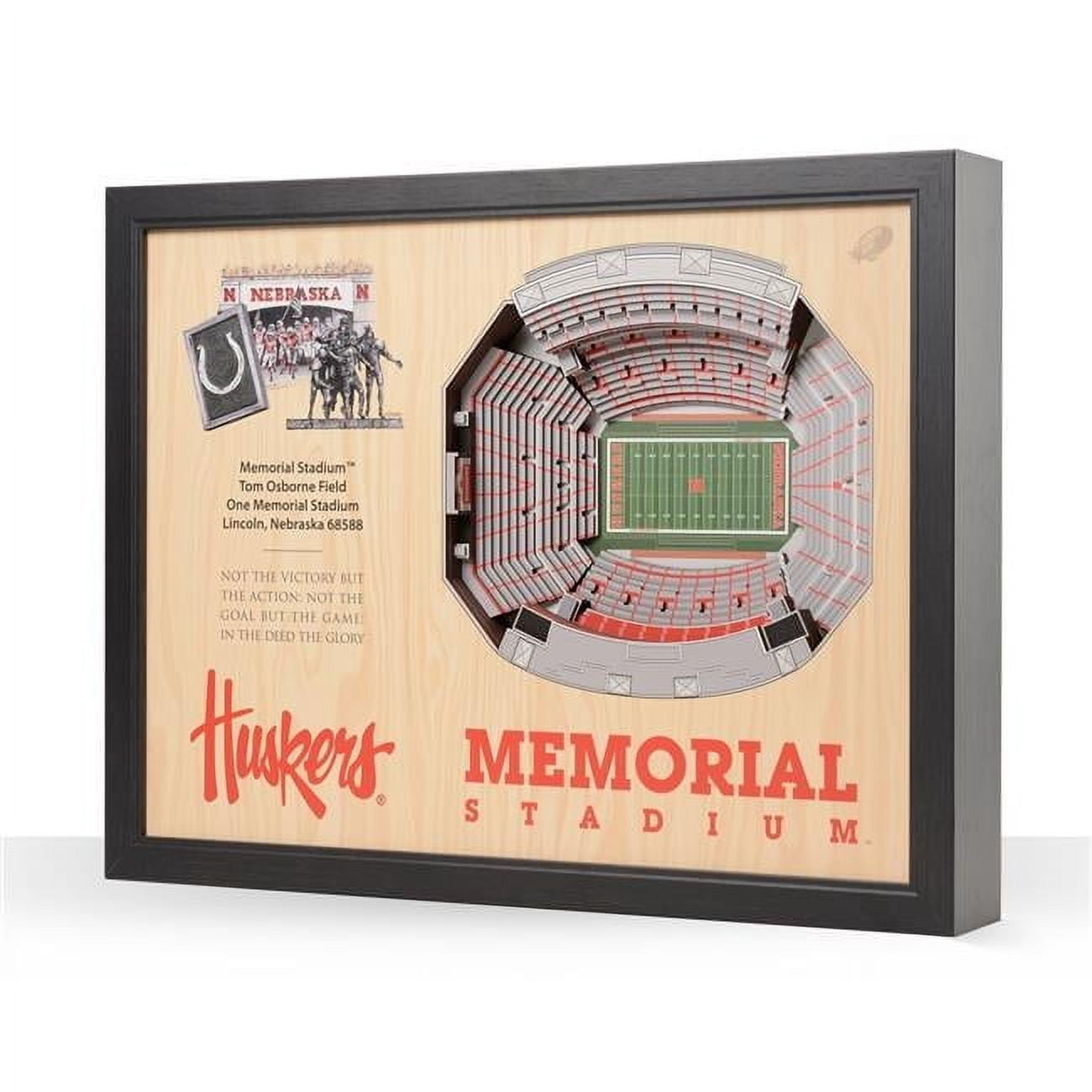 IDNA Nebraska Huskers 25.5" x 19.5" Memorial Stadium Stadium Views Wall Art