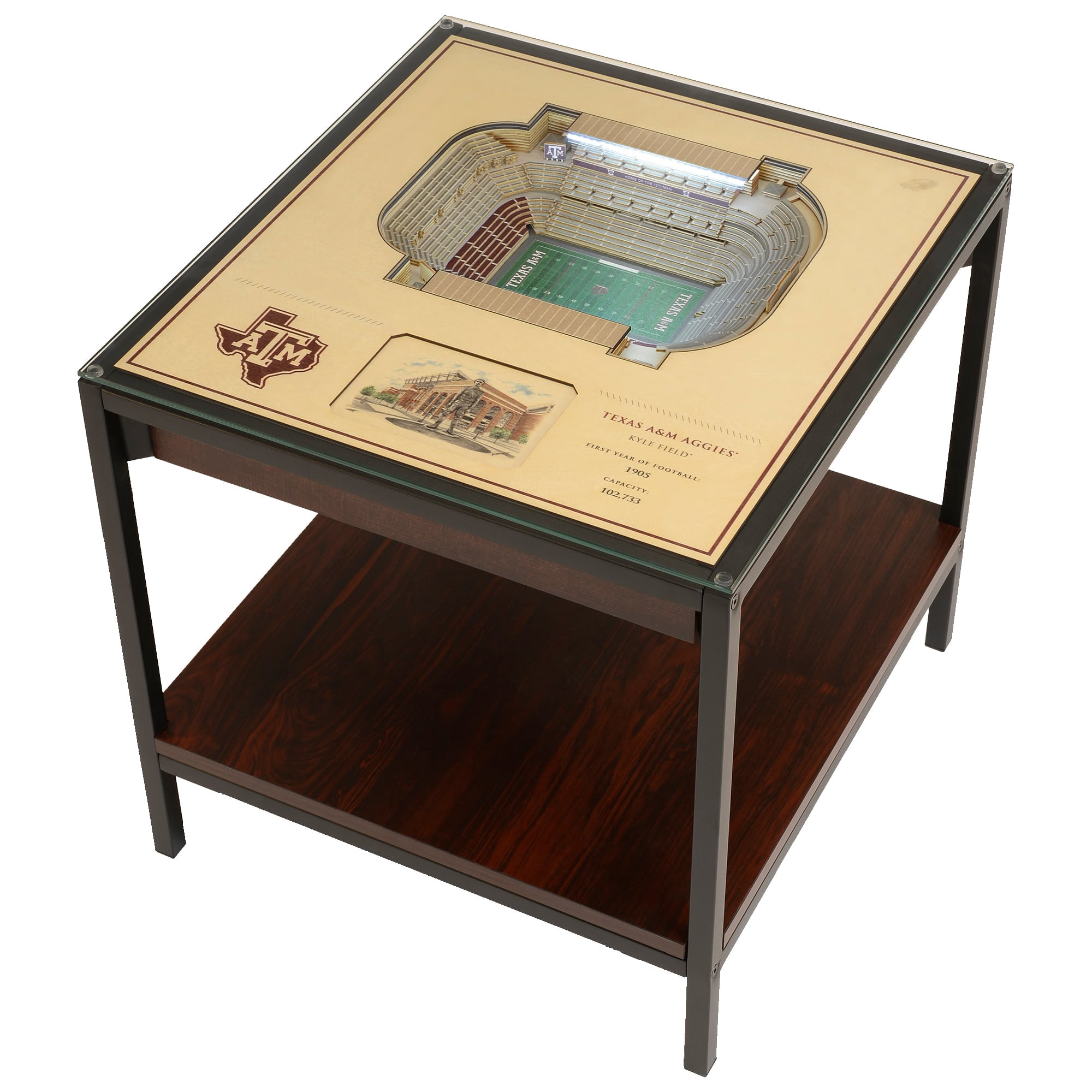 IDNA Texas A&M Aggies 25-Layer StadiumView Lighted End Table
