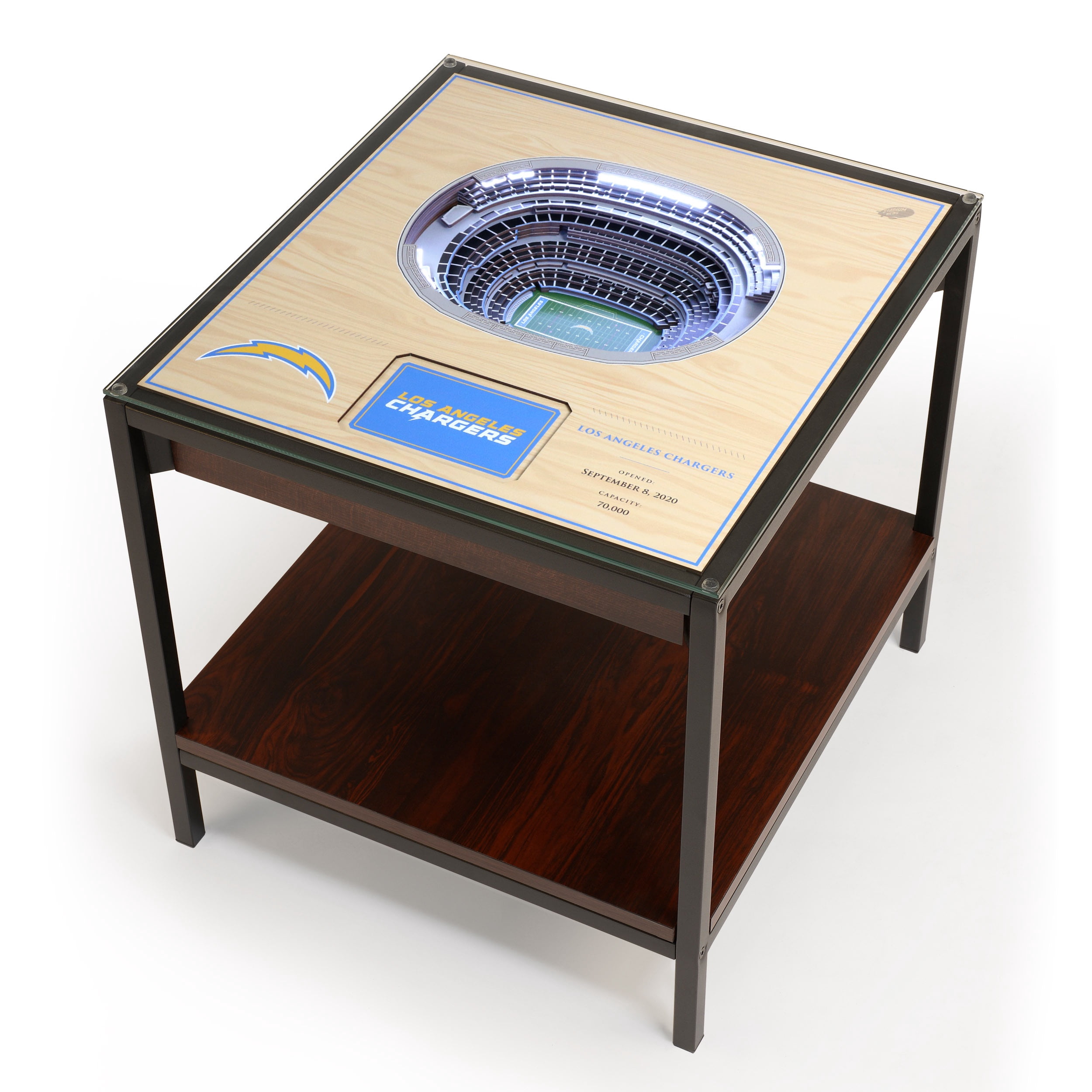 Los Angeles Chargers 25-Layer StadiumViews Lighted End Table