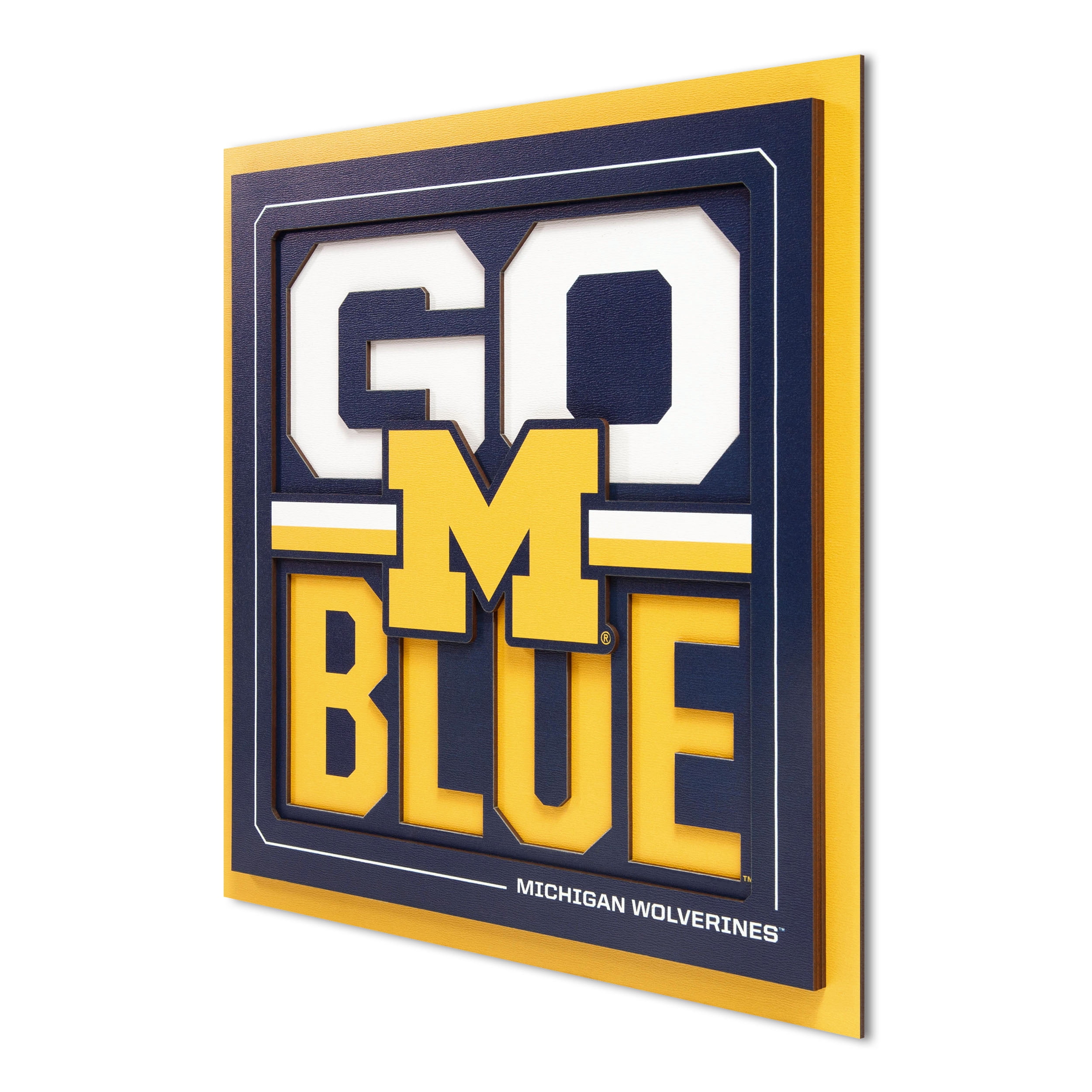 IDNA Michigan Wolverines 12" x 12" Slogan Series 3D Wall Art