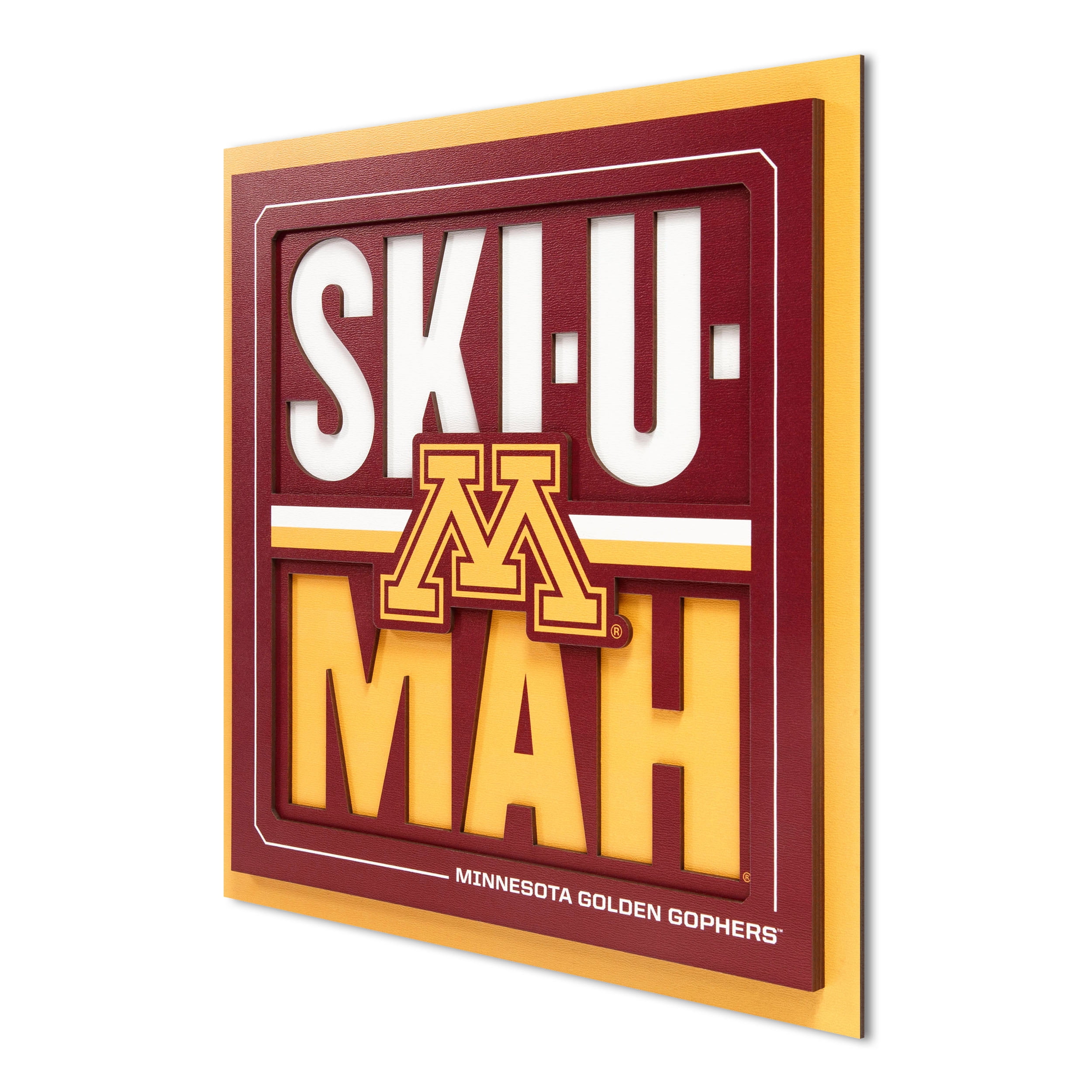 IDNA Minnesota Golden Gophers 12" x 12" Slogan Series 3D Wall Art