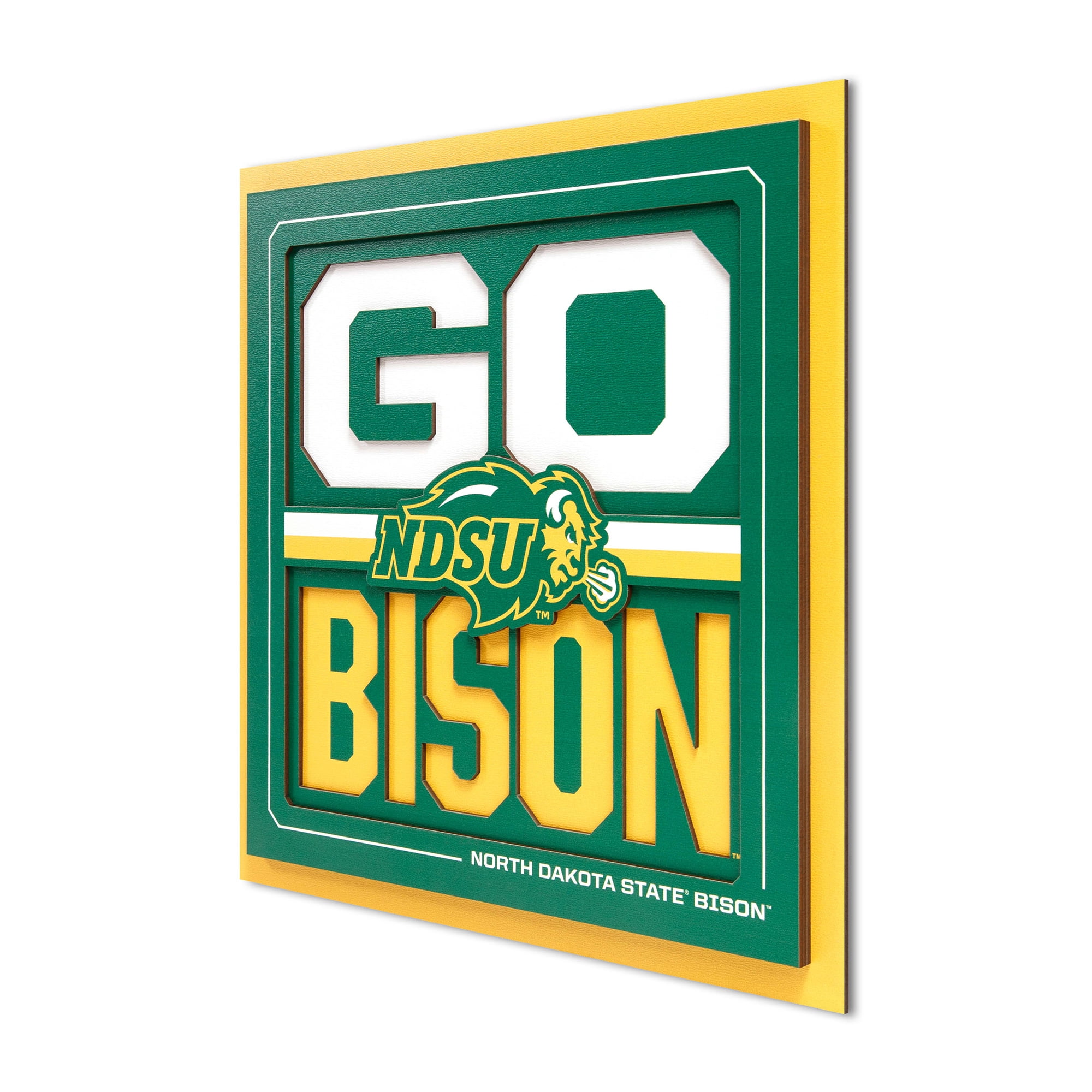 IDNA NDSU Bison 12" x 12" Slogan Series 3D Wall Art