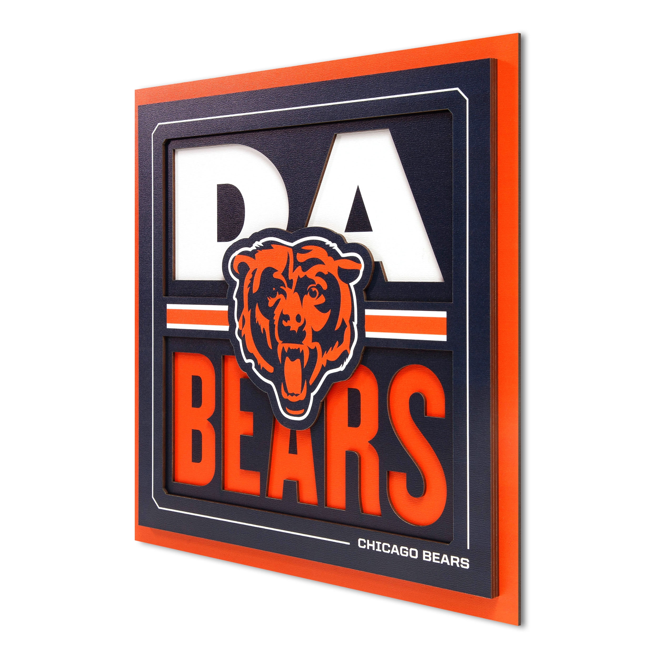 IDNA Chicago Bears 12" x 12" Slogan Series 3D Wall Art
