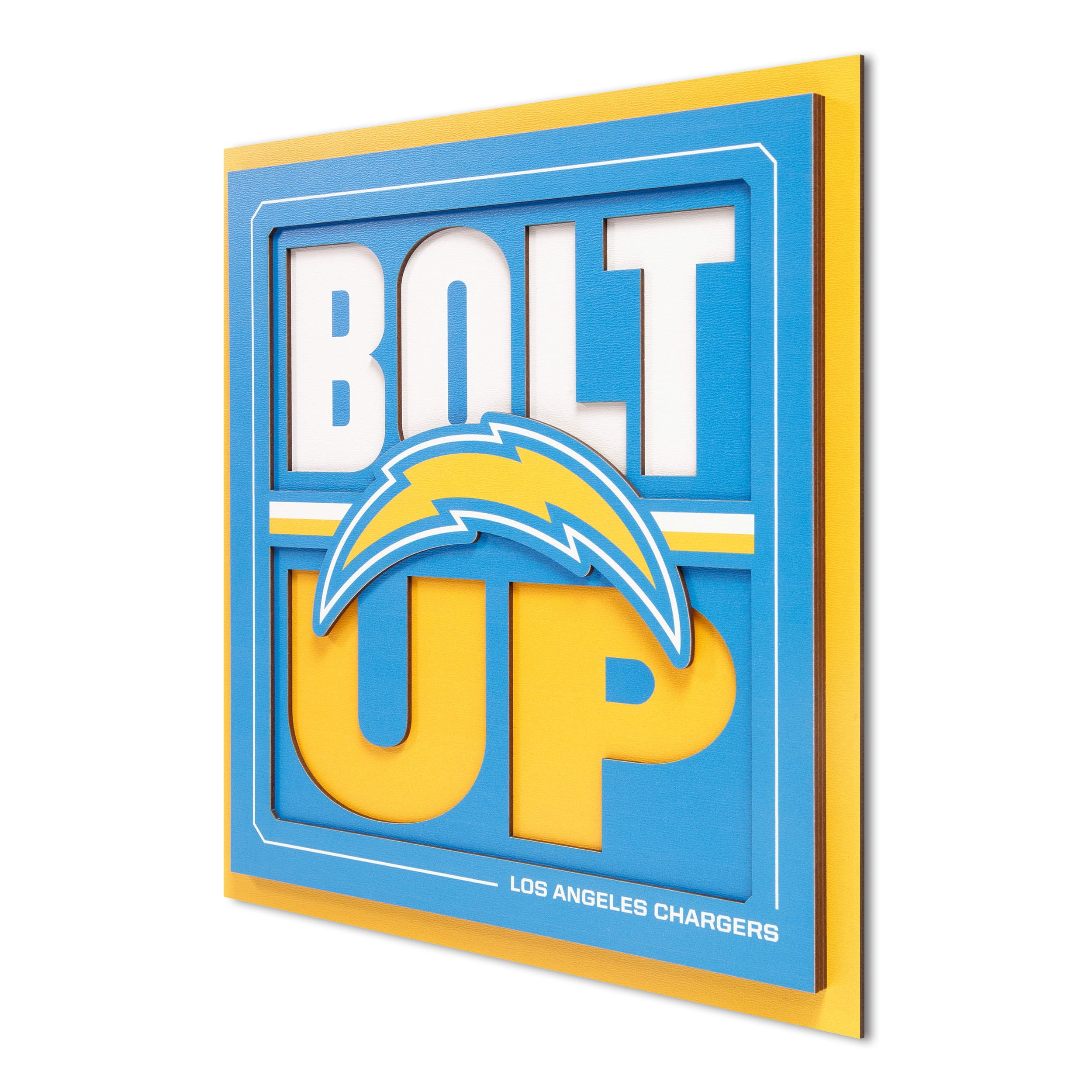 IDNA Los Angeles Chargers 12" x 12" Slogan Series 3D Wall Art