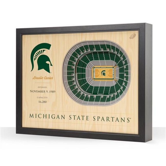 YouTheFan NCAA Michigan St Spartans BB 25-Layer Stadiumview Wall Art