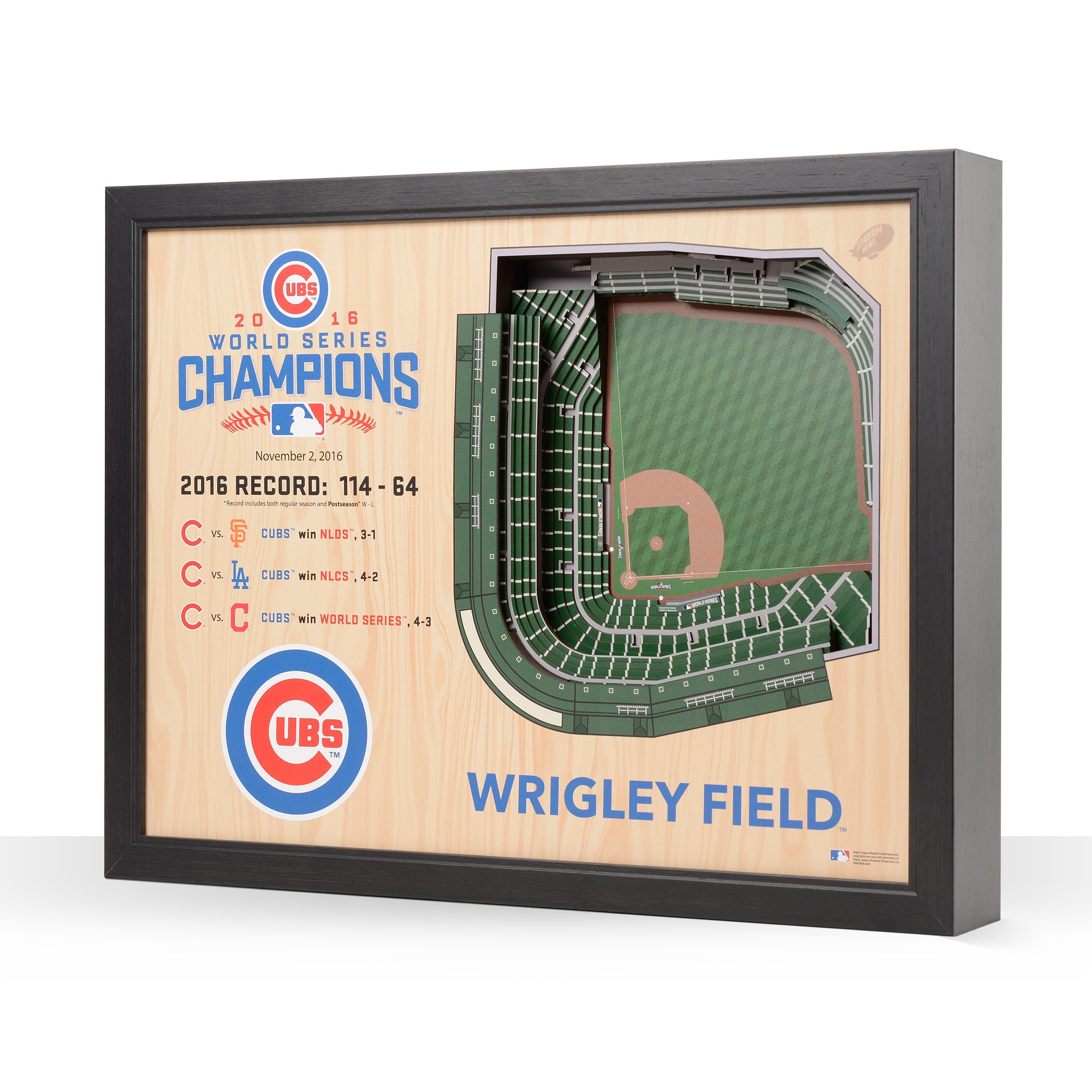 YouTheFan MLB Chicago Cubs WS 25-layer Stadiumview Wall Art