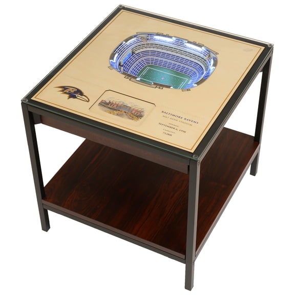 Brown Baltimore Ravens 25-Layer StadiumView Lighted End Table
