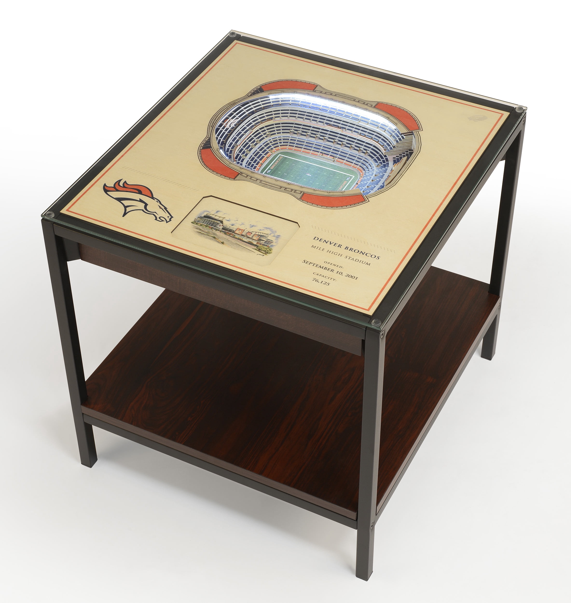 Denver Broncos 25-Layer StadiumViews Lighted End Table