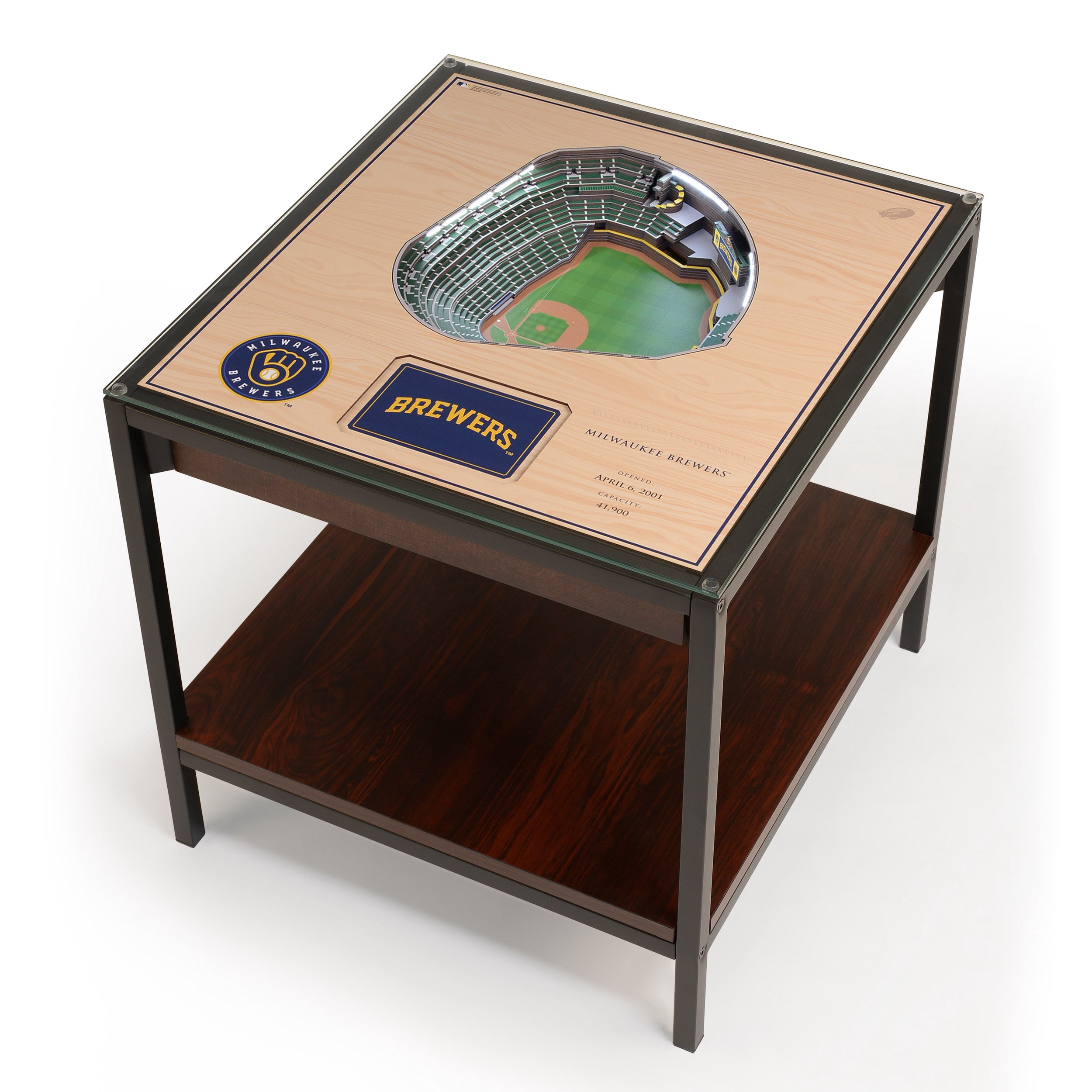 Milwaukee Brewers 25-Layer StadiumViews Lighted End Table