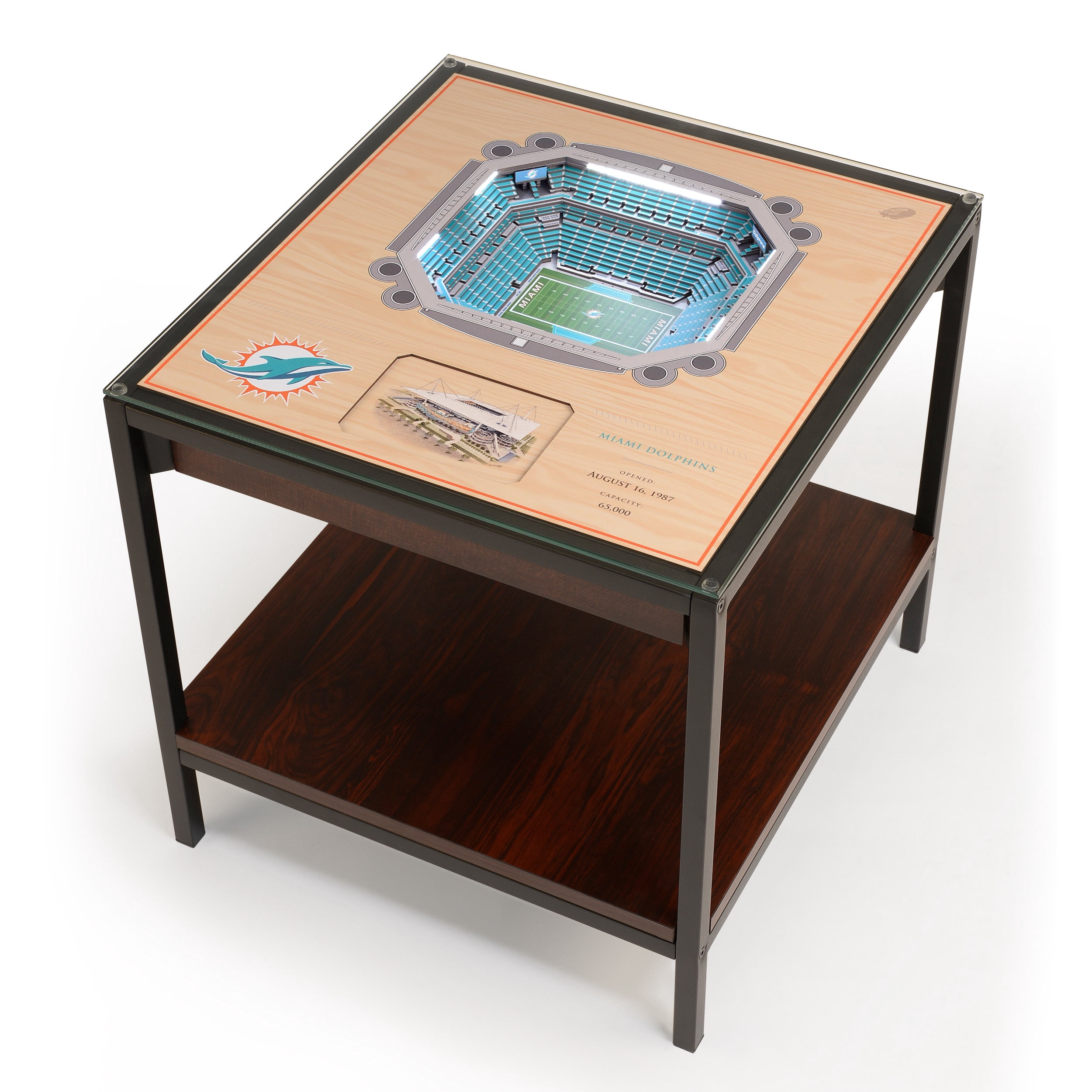 Miami Dolphins 25-Layer StadiumViews Lighted End Table