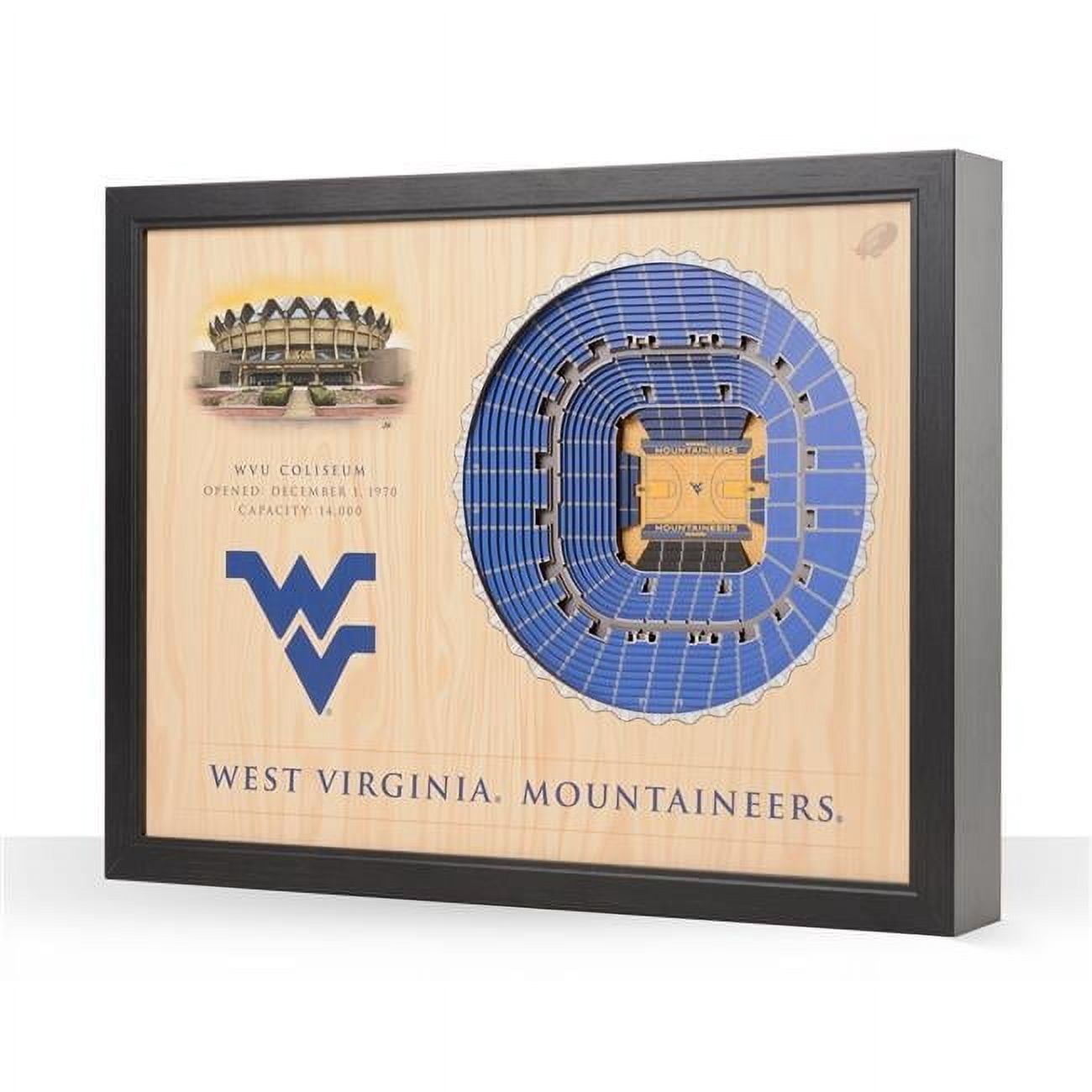 YouTheFan NCAA WV Mountaineers BB 25-Layer Stadiumview Wall Art