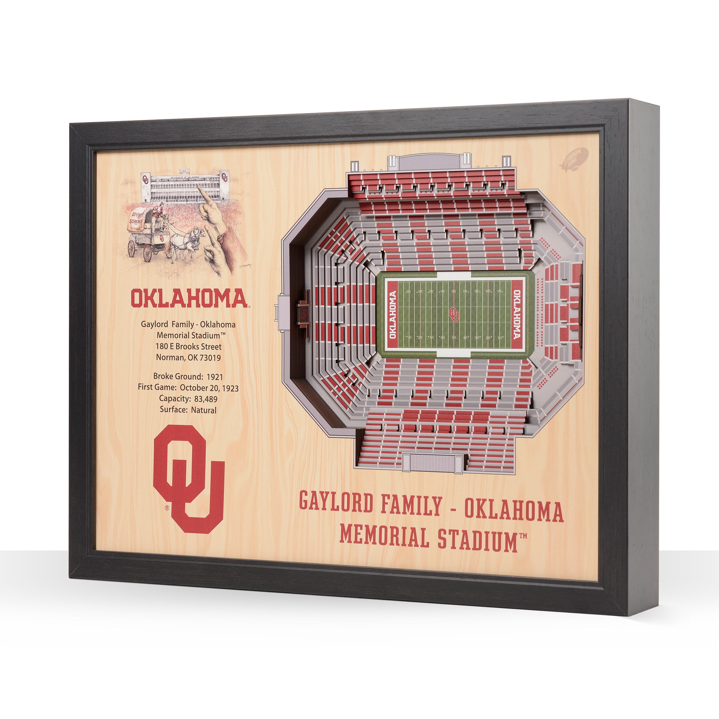 YouTheFan NCAA Oklahoma Sooners FB 25-Layer Stadiumview Wall Art