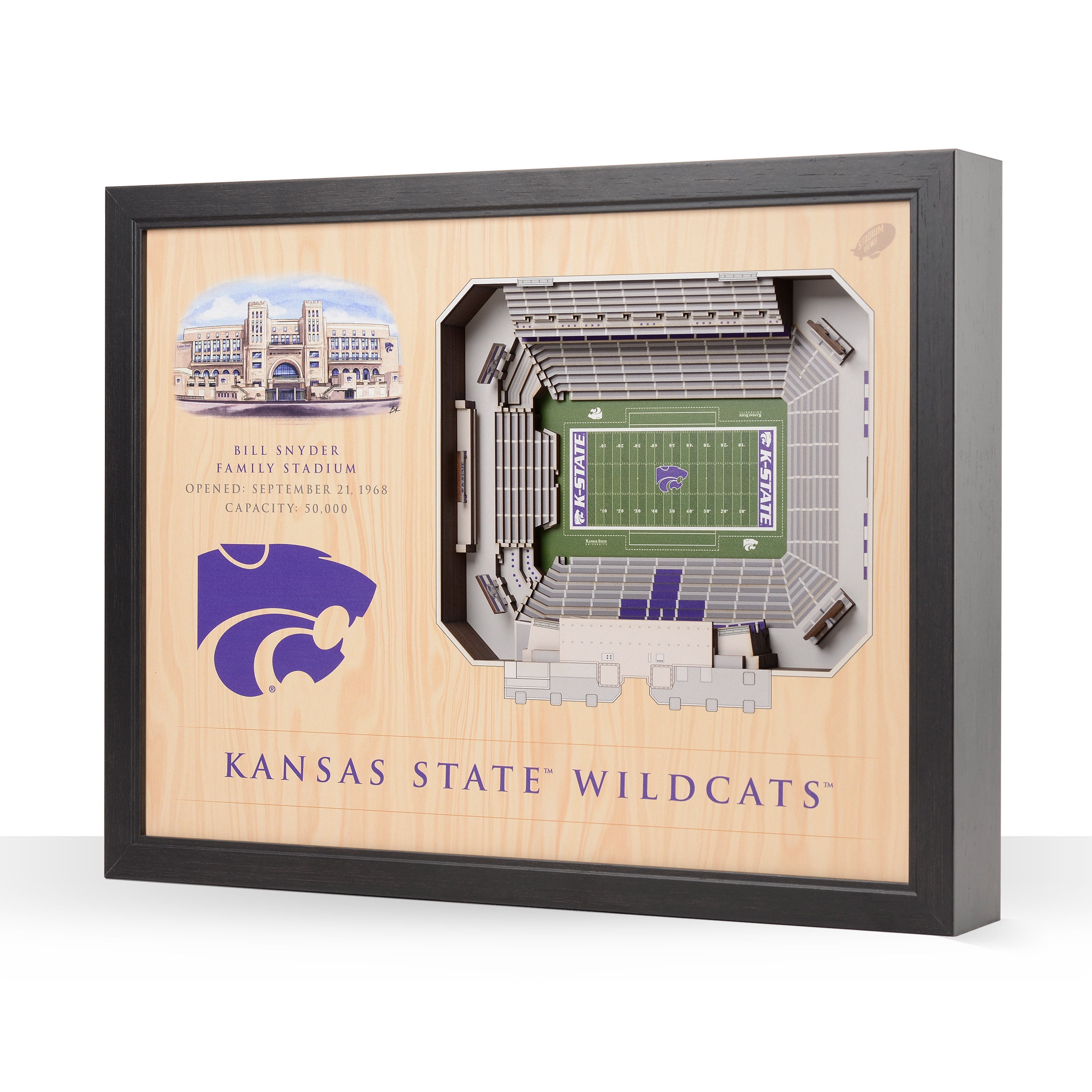 YouTheFan NCAA Kansas State Wildcats FB 25-Layer Stadiumview Wall Art
