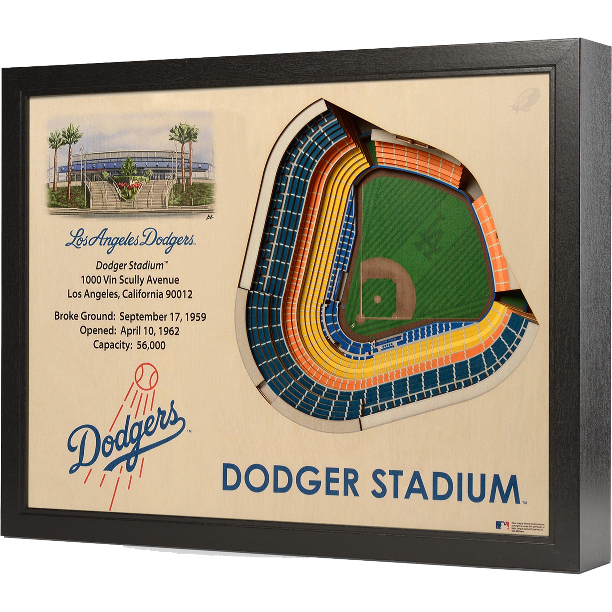 Los Angeles Dodgers 3D Stadium Replica Wall Art