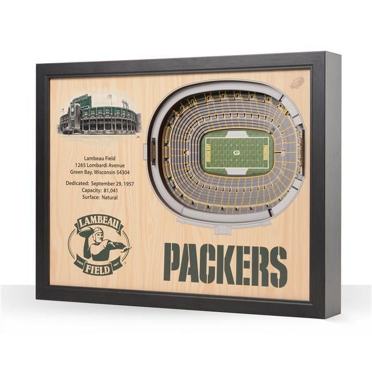 Green Bay Packers Lambeau Field 25.5" x 19.5" Stadium Views Wall Art