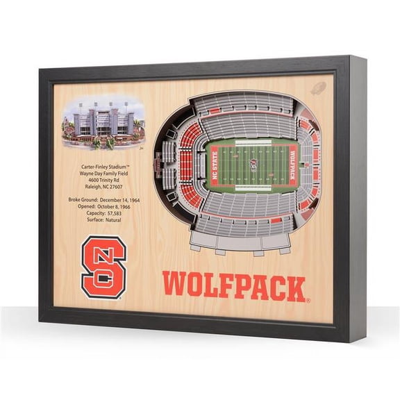 YouTheFan NCAA NC State Wolfpack FB 25-Layer Stadiumview Wall Art