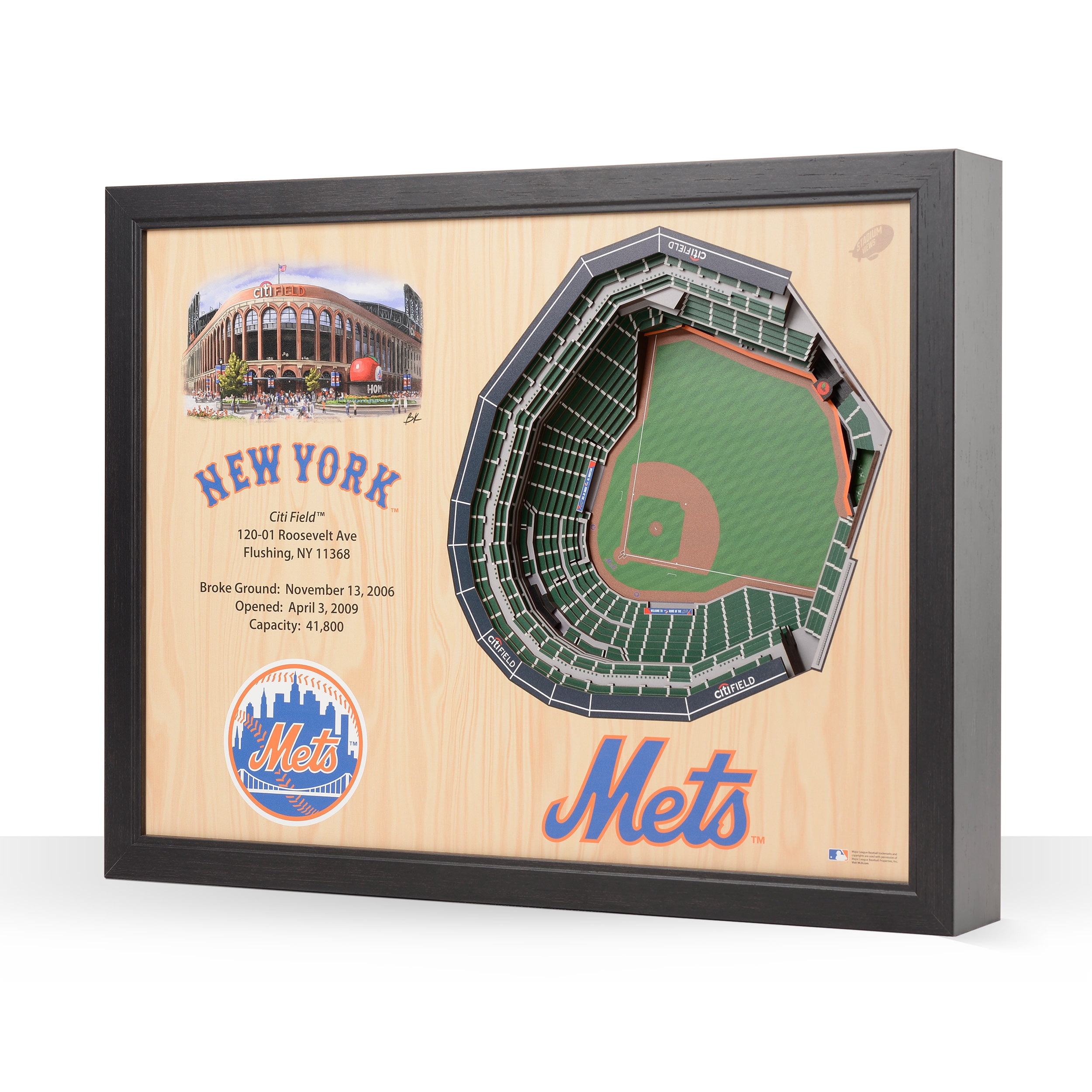YouTheFan MLB New York Mets 25-layer Stadiumview Wall Art