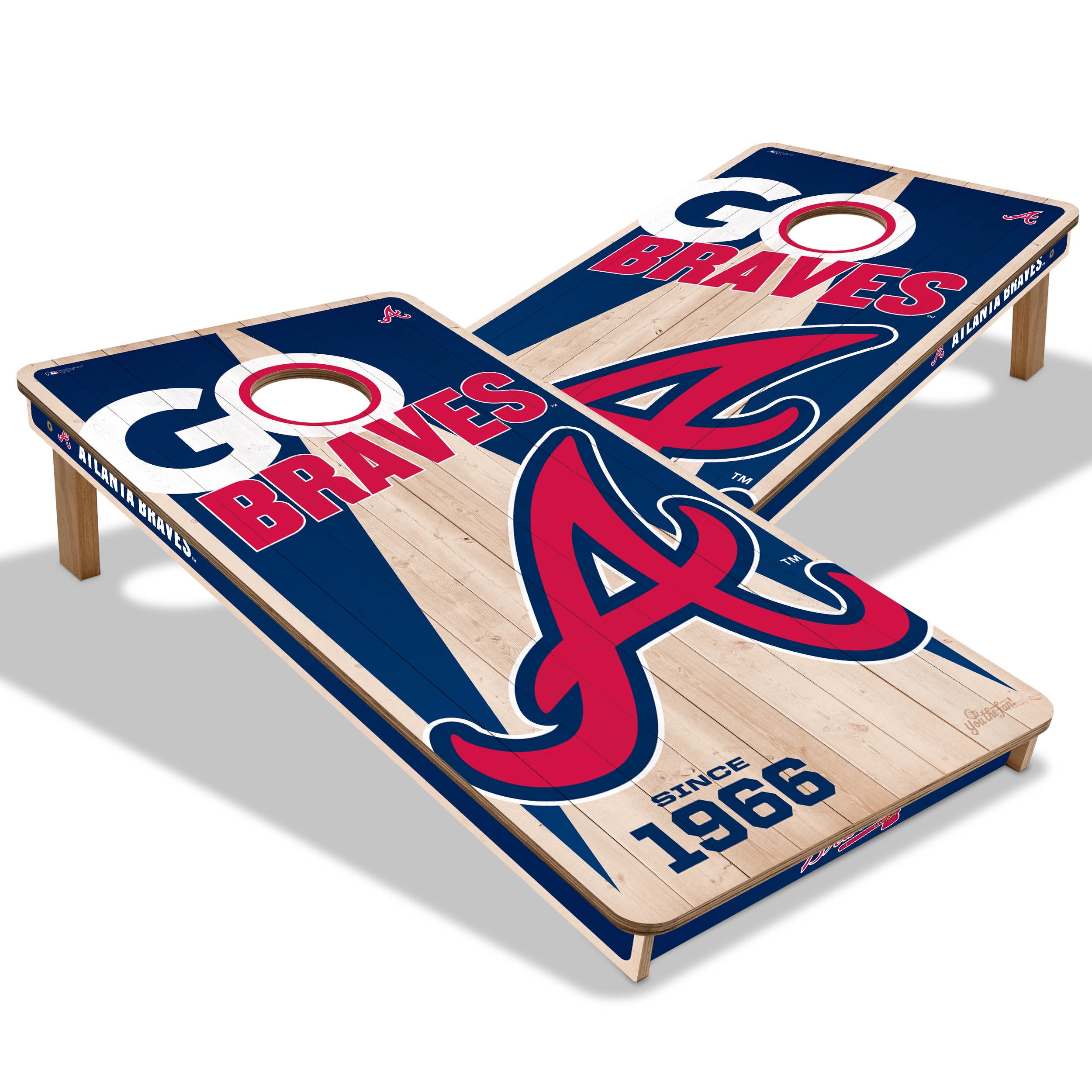 YouTheFan MLB Atlanta Braves 2' x 4' Cornhole Game No Bags