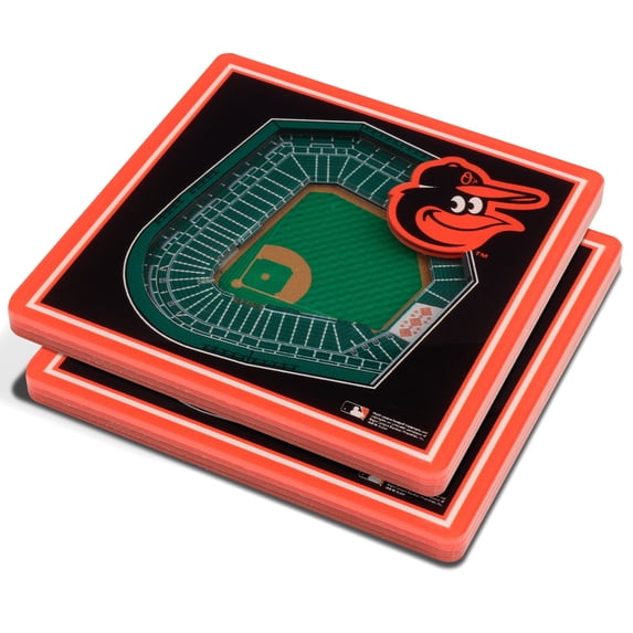 Black Baltimore Orioles 3D StadiumViews Coasters