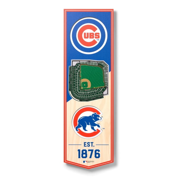 Cubs 6'' x 19'' 3D StadiumView Banner