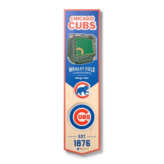 Cubs 8'' x 32'' 3D StadiumView Banner