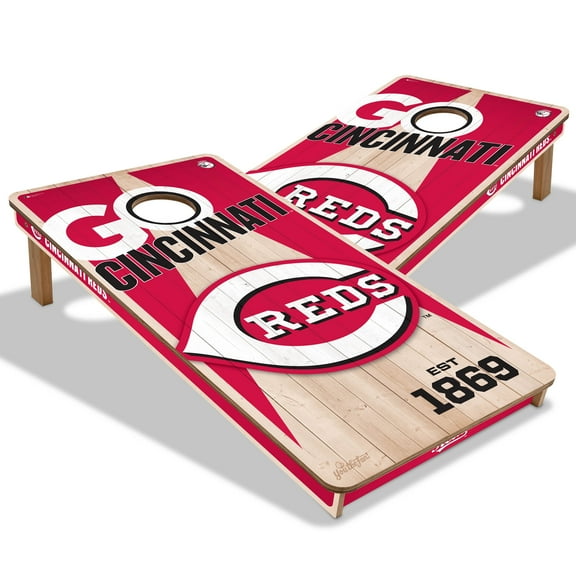 YouTheFan MLB Cincinnati Reds 2' x 4' Cornhole Game No Bags