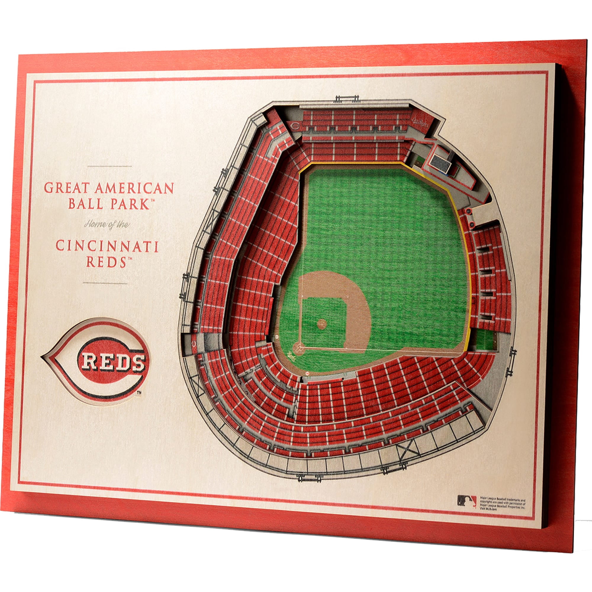 Cincinnati Reds 17'' x 13'' 5-Layer 3D StadiumViews Wall Art - Walmart.com