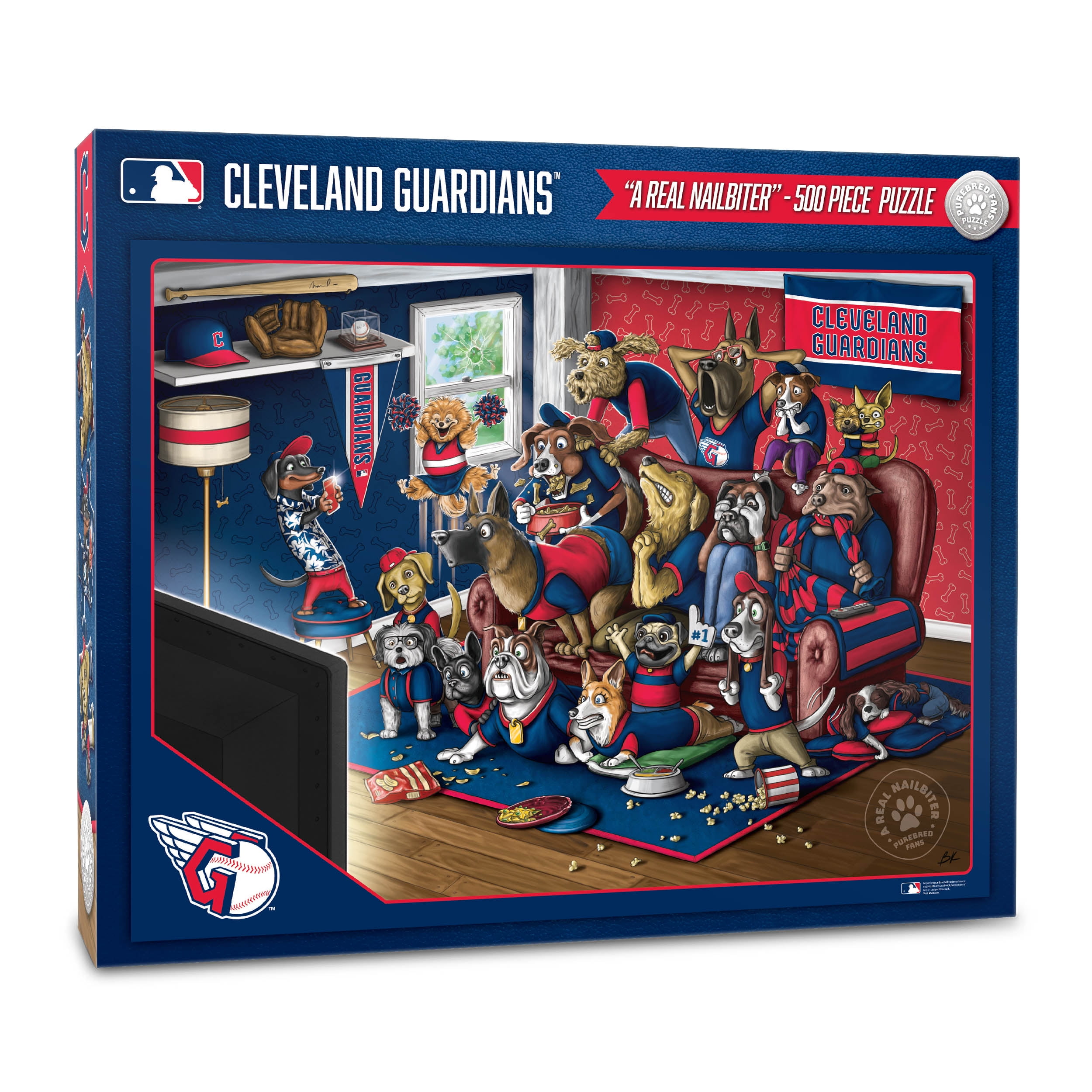 YouTheFan MLB Cleveland Guardians Purebred Fans 500pc Puzzle - "A Real Nailbiter"