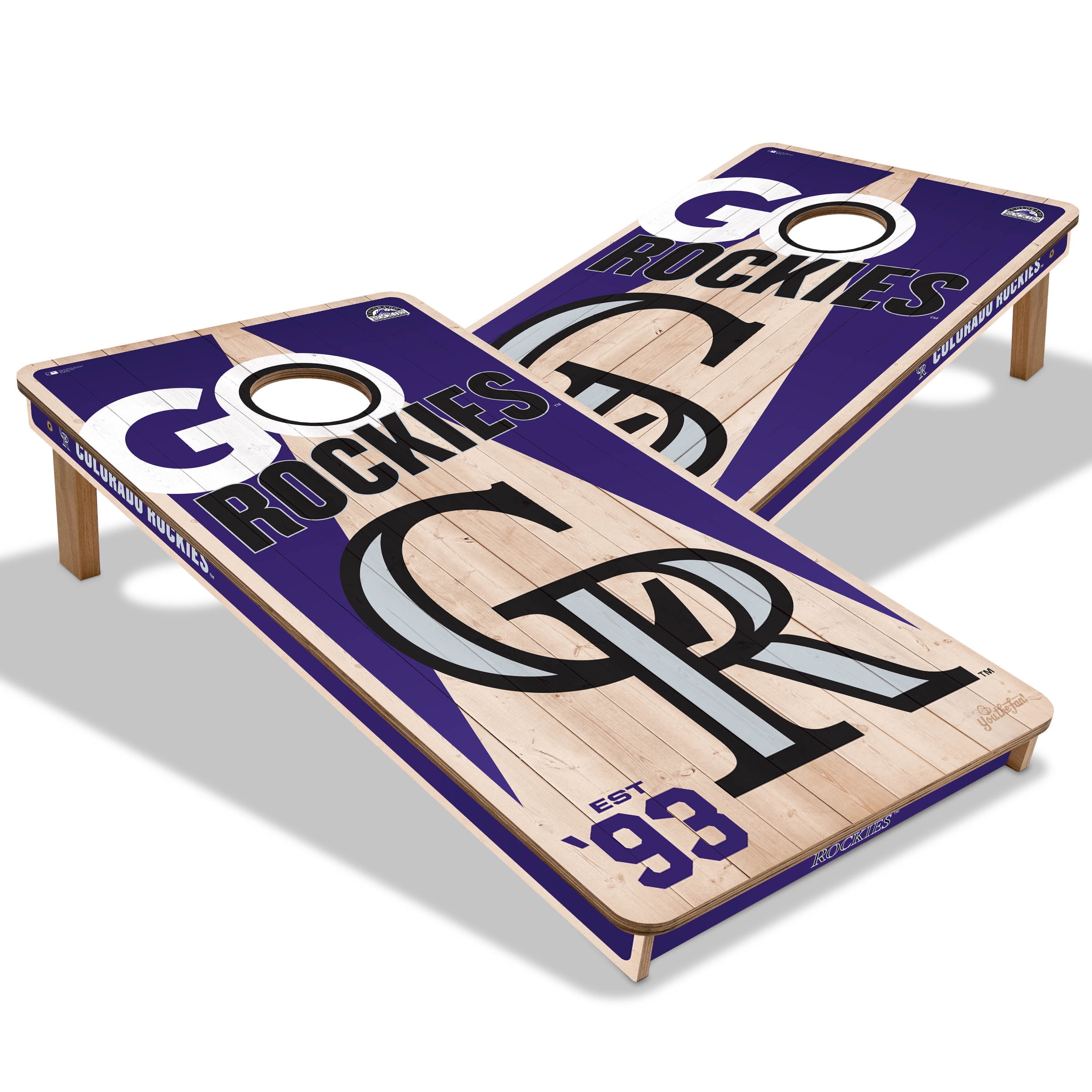 YouTheFan MLB Colorado Rockies 2' x 4' Cornhole Game No Bags