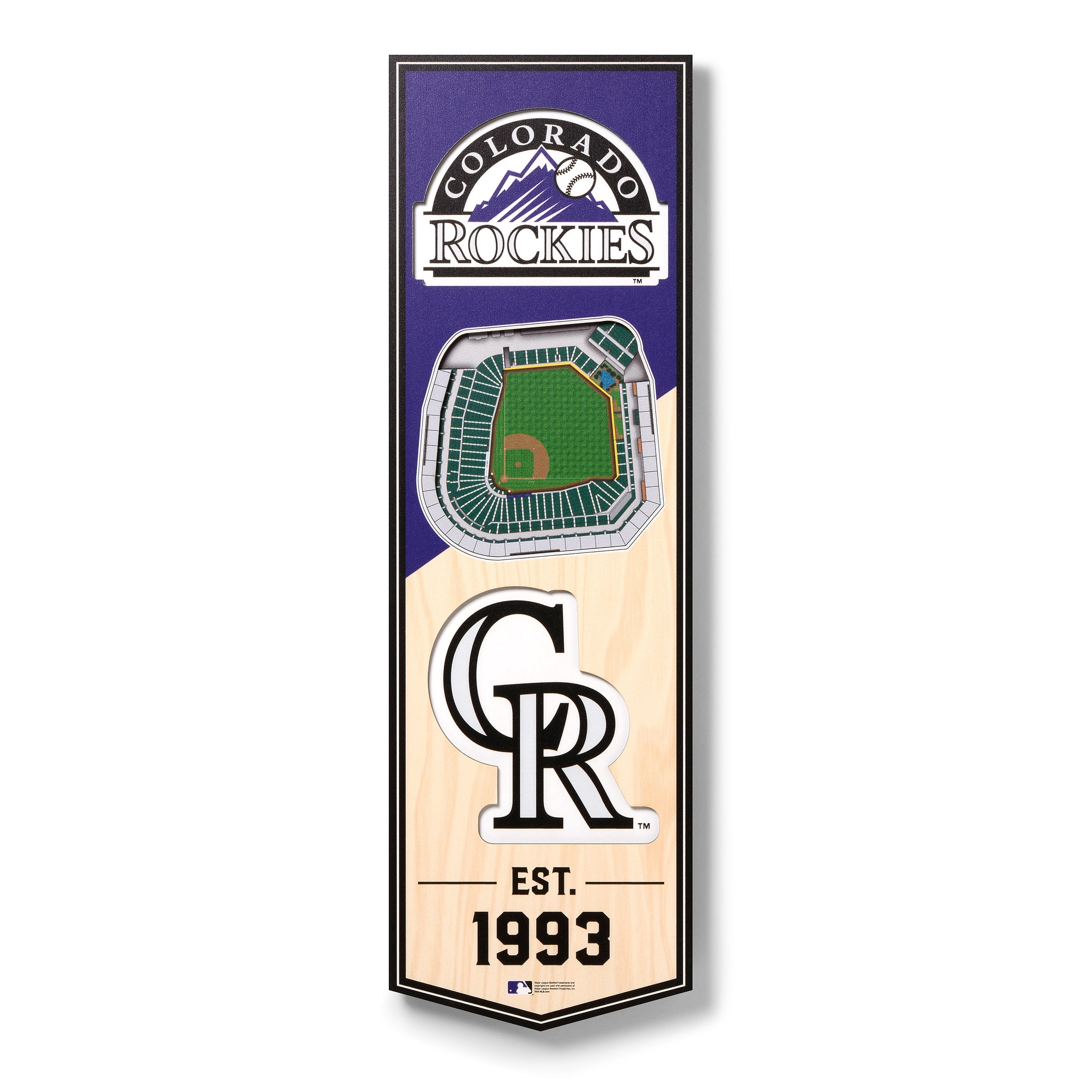 Colorado Rockies 6'' x 19'' 3D StadiumView Banner