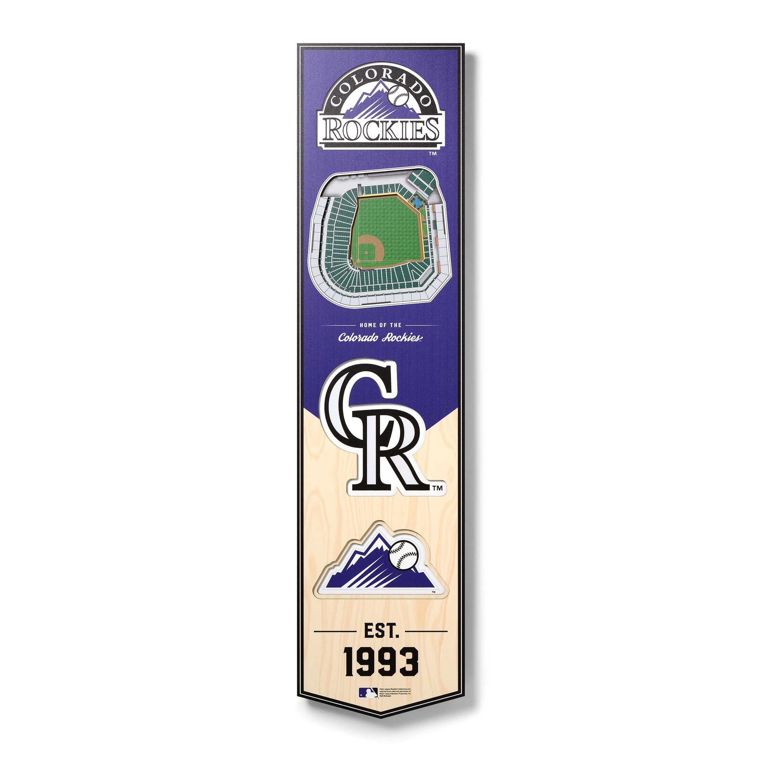 Colorado Rockies 8'' x 32'' 3D StadiumView Banner