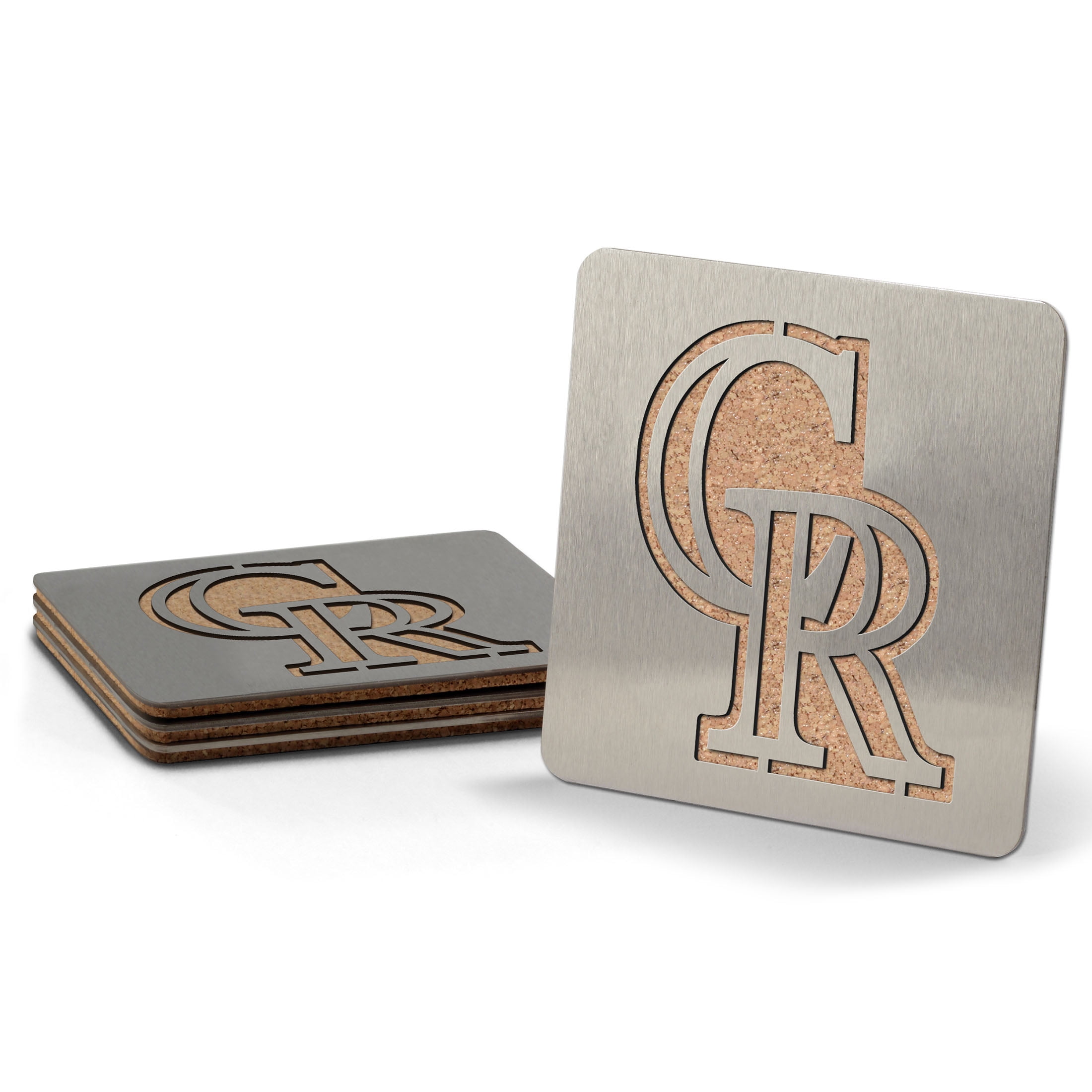 YouTheFan MLB Colorado Rockies Boasters, 4-Piece Coaster Set