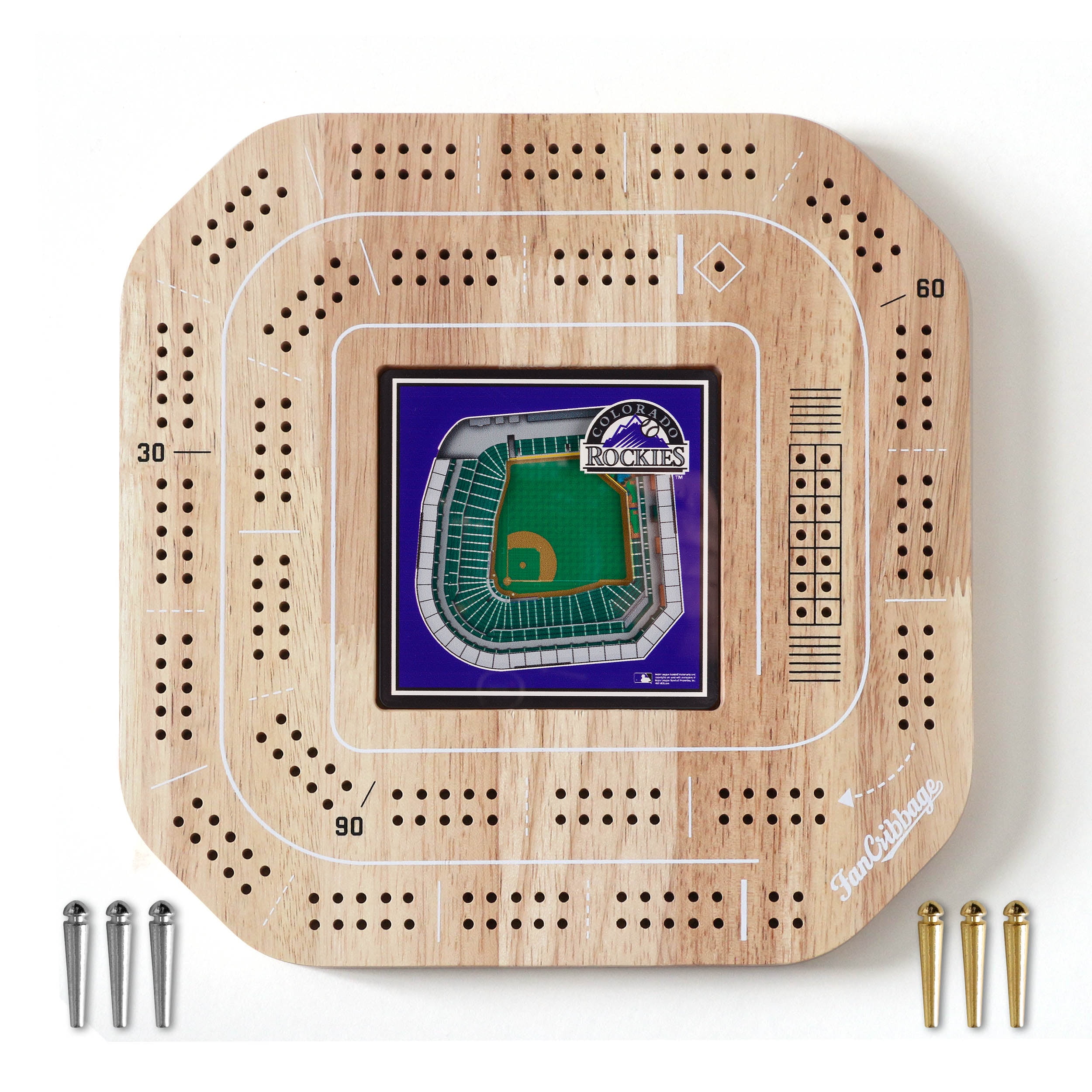 YouTheFan MLB Colorado Rockies Stadiumview Cribbage