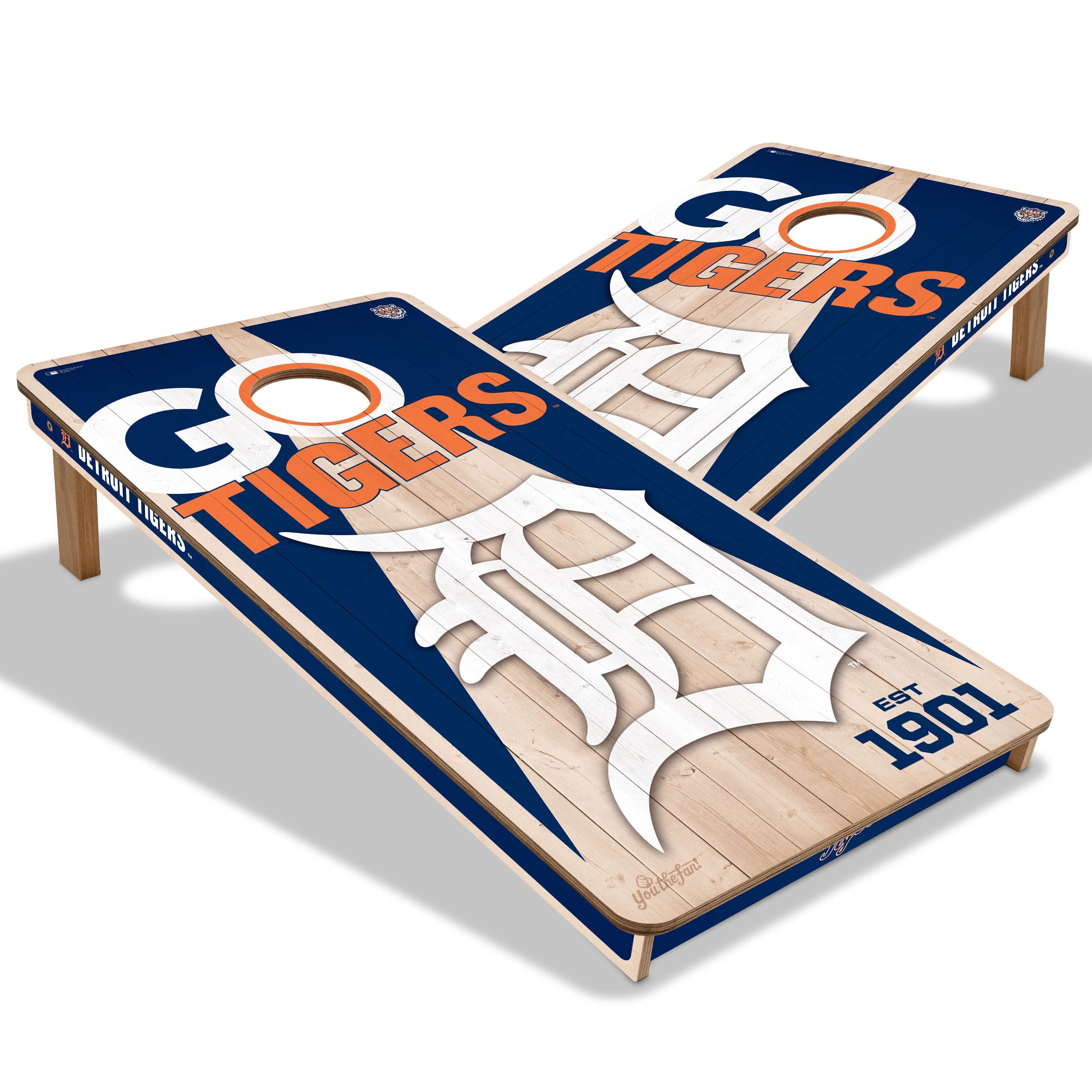 YouTheFan MLB Detroit Tigers 2' x 4' Cornhole Game No Bags