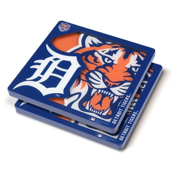 YouTheFan MLB Detroit Tigers 3D-LSC 3D Logo Series Coasters - Pack of 2