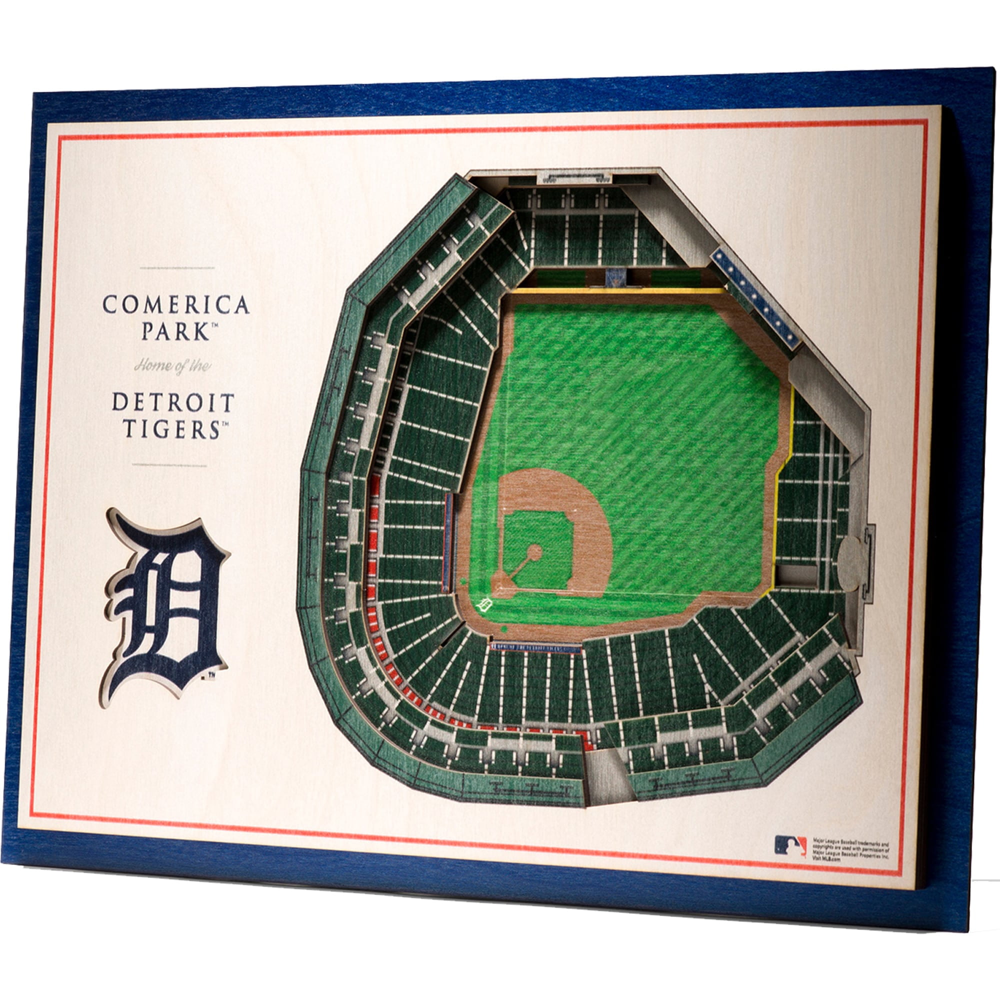 Detroit Tigers 17'' x 13'' 5-Layer 3D Wooden Stadium Wall Art