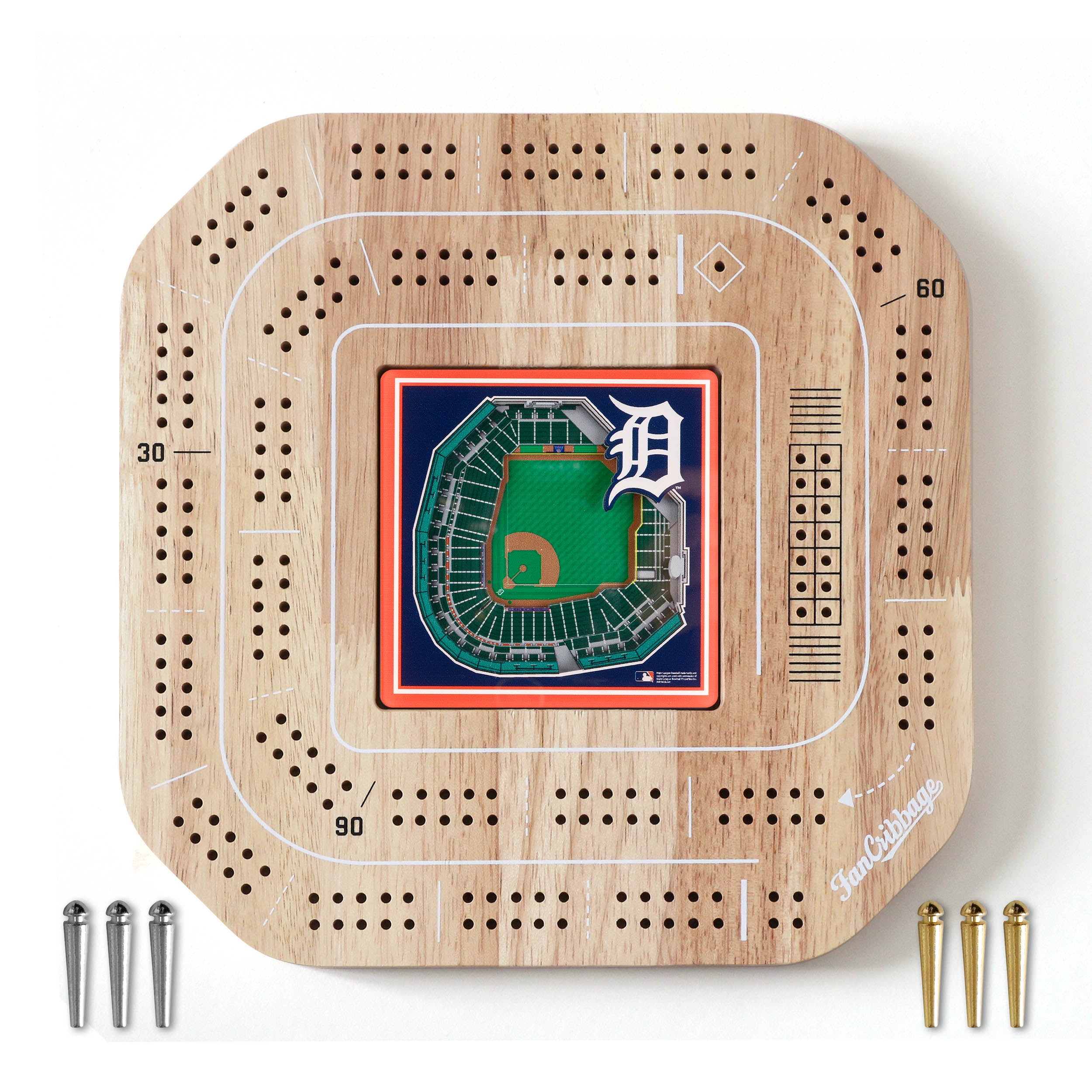 YouTheFan MLB Detroit Tigers Stadiumview Cribbage