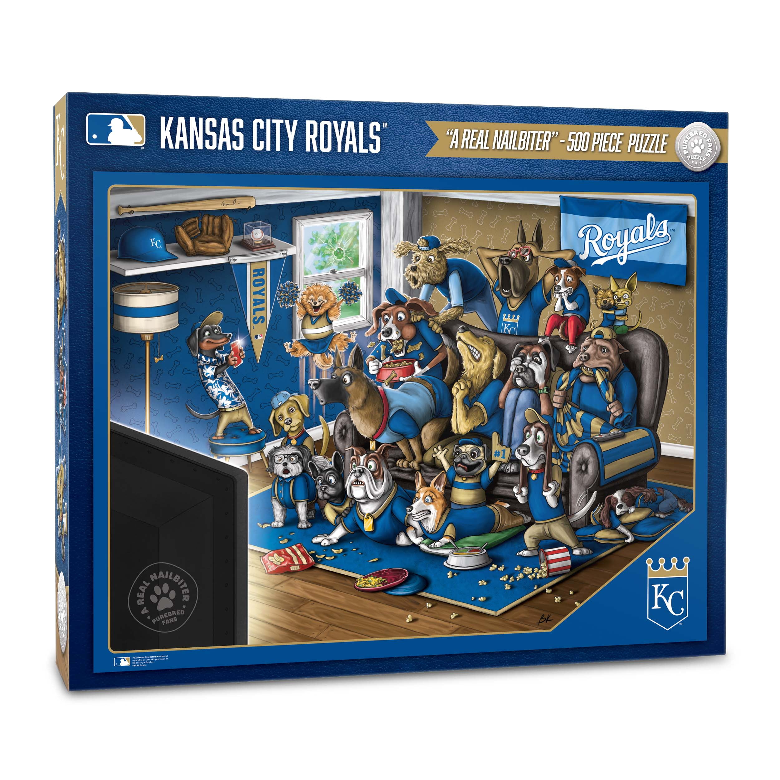Kansas City Royals 500pc Jigsaw Puzzle - Dog Illustrations - 18x24