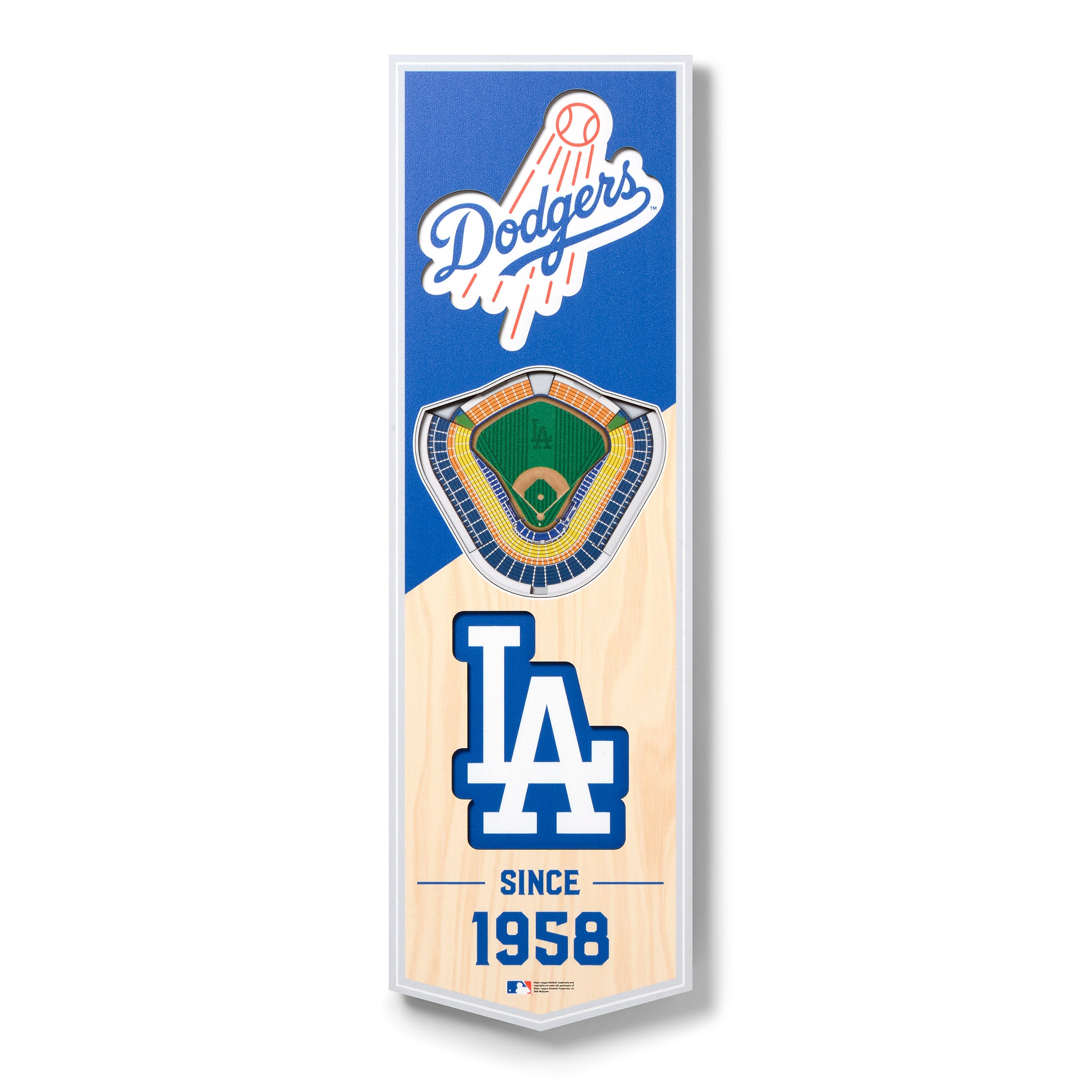 Dodgers 6'' x 19'' 3D StadiumView Banner