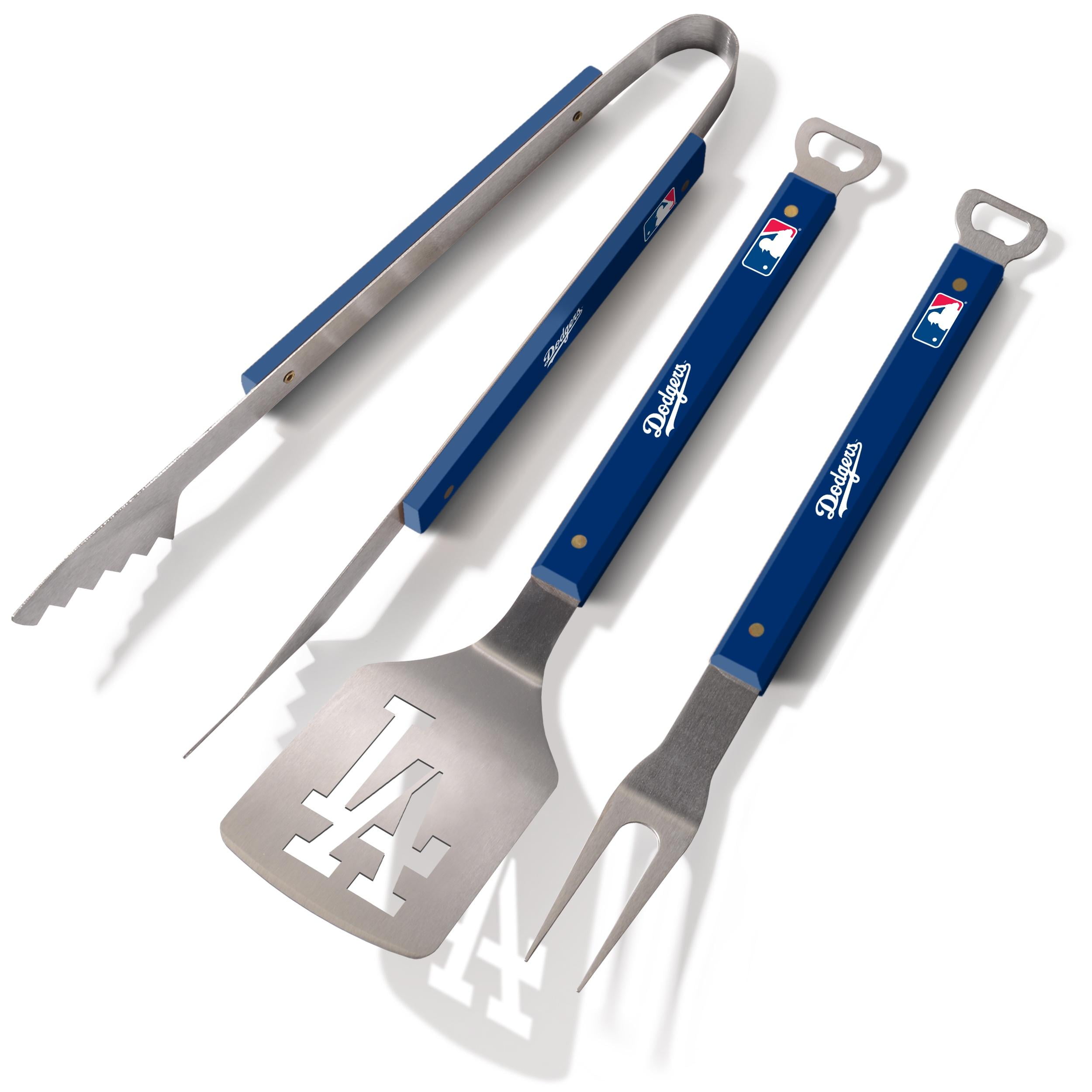 Los Angeles Dodgers Blue Stainless Steel 3-Piece BBQ Tool Set