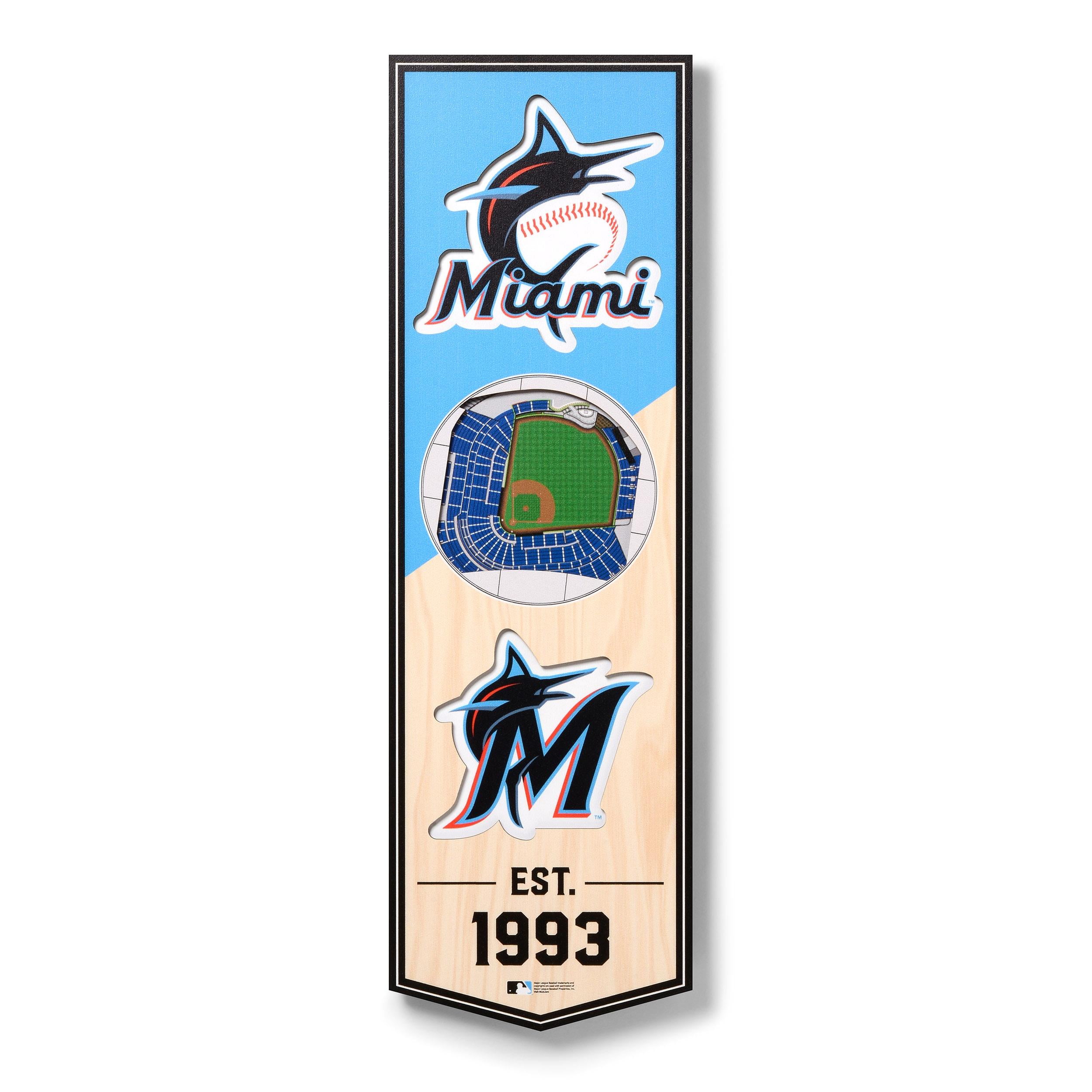 YouTheFan MLB Miami Marlins 3D Stadium Banner 6x19