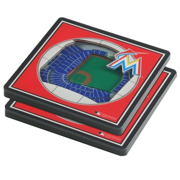 Blue Miami Marlins 3D StadiumViews Coasters