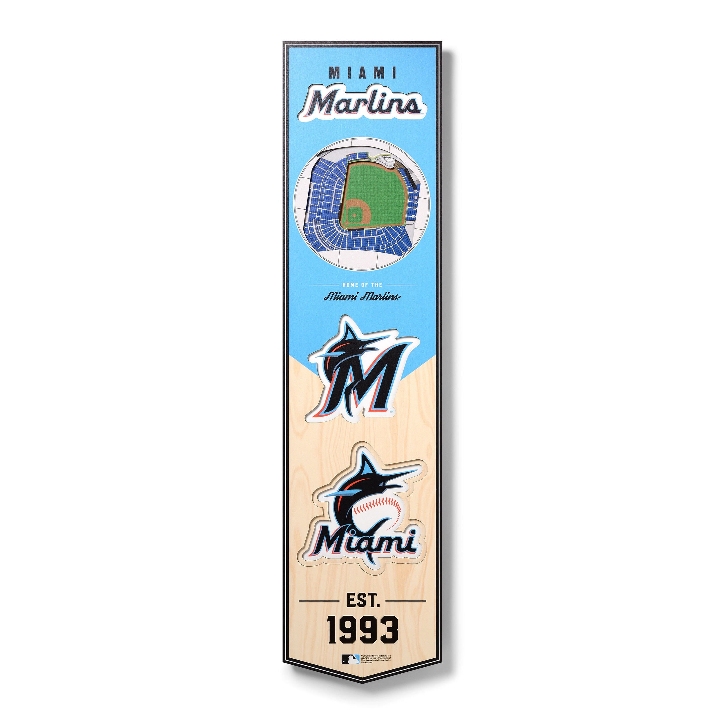 YouTheFan MLB Miami Marlins 8x32 Stadium View Banner
