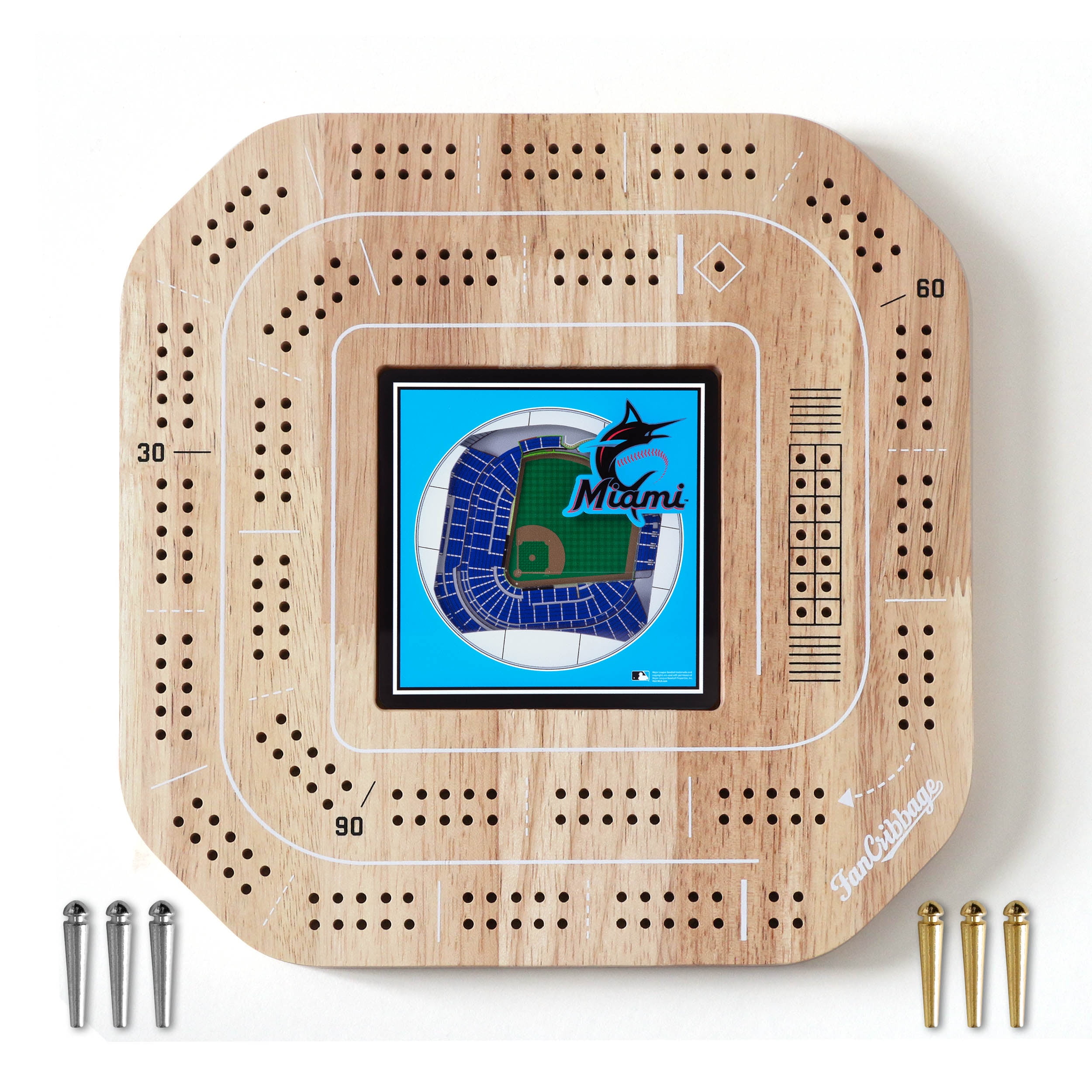 YouTheFan MLB Miami Marlins Stadiumview Cribbage