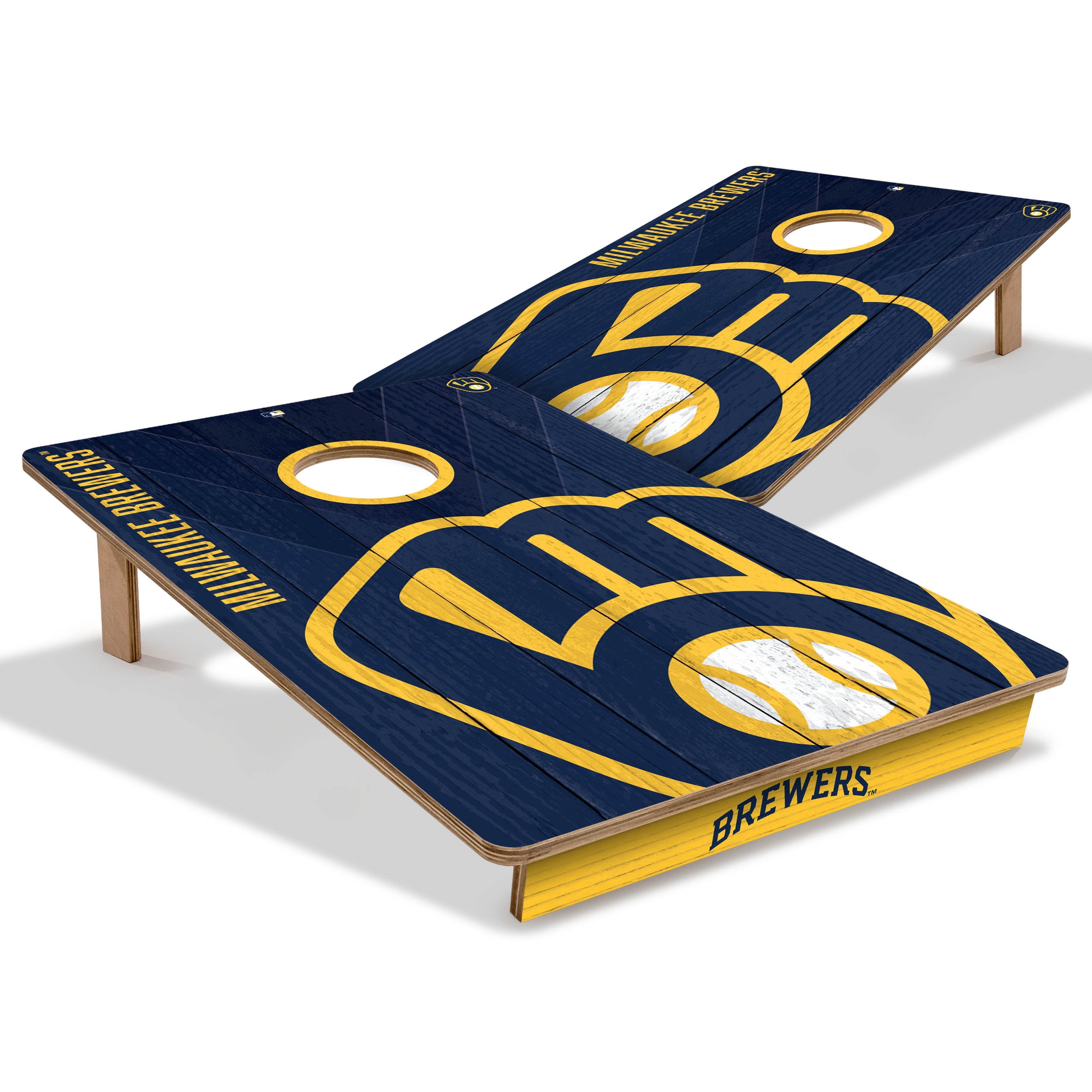 YouTheFan MLB Milwaukee Brewers 2' x 3' Cornhole Game No Bags