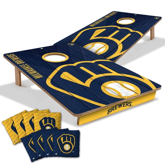 YouTheFan MLB Milwaukee Brewers 2' x 3' Cornhole Game