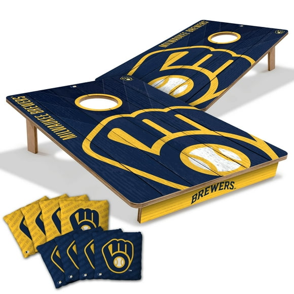 YouTheFan MLB Milwaukee Brewers 2' x 3' Cornhole Game
