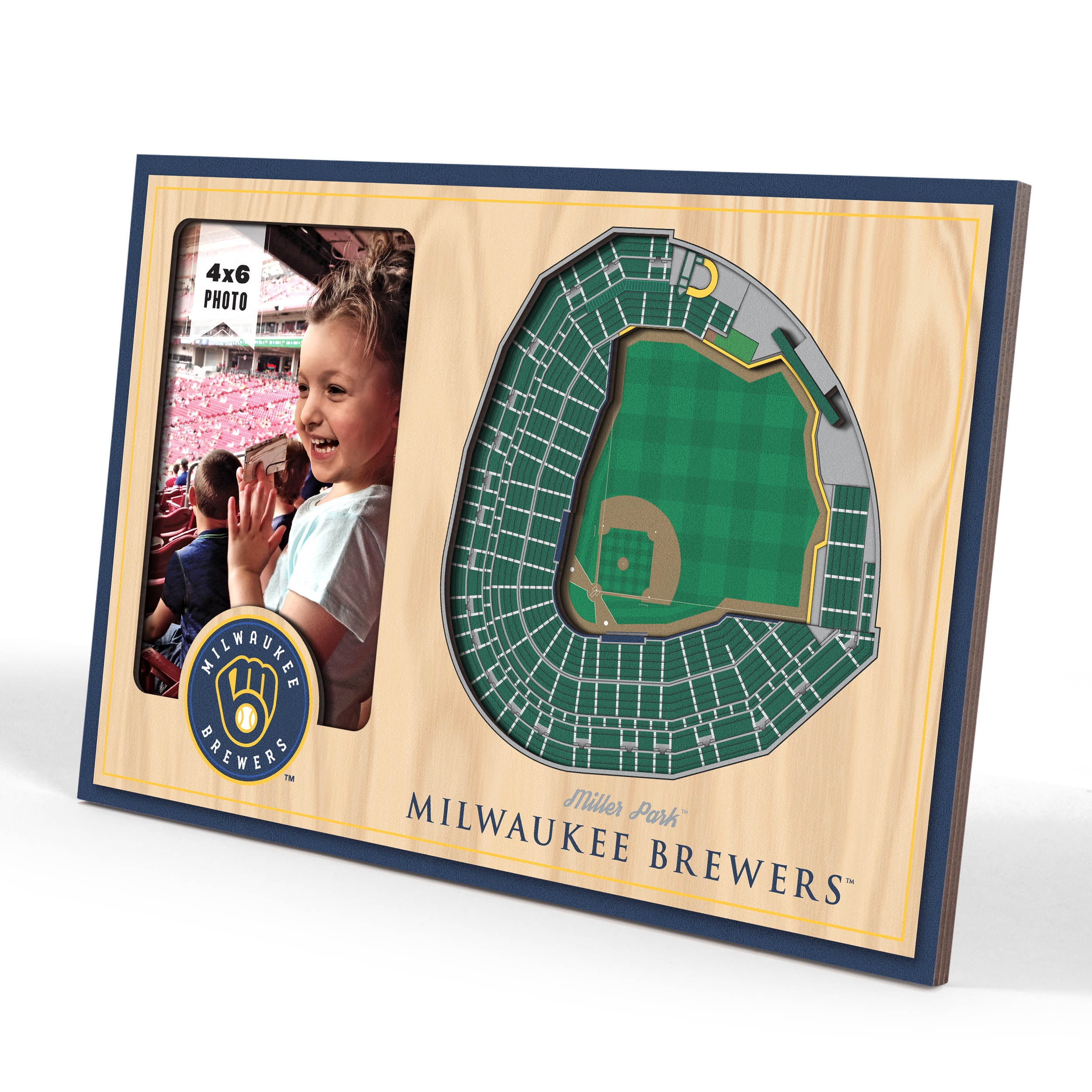 YouTheFan MLB Milwaukee Brewers 3D StadiumView Picture Frame