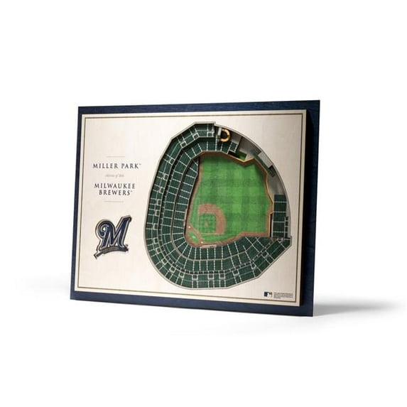 YouTheFan MLB Milwaukee Brewers 5 Layer Stadiumview Wall Art