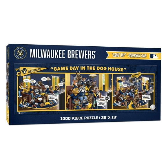 YouTheFan MLB Milwaukee Brewers Purebred Fans Gameday in the Dog House 1000PC Puzzle